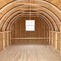 10x16 round roof chicken coop interior