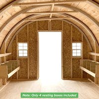 10x16 round roof coop interior nesting boxes