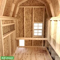 4x6 gambrel barn coop interior