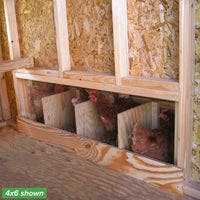4x6 gambrel barn coop interior nesting boxes
