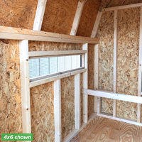 4x6 gambrel barn coop interior vent