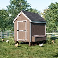 6x8 colonial gable chicken coop life scene