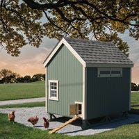 6x8 colonial gable chicken coop outside