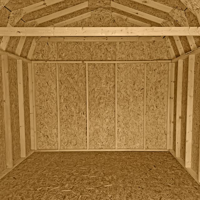 Interior of Value Gambrel Barn 6' Sidewalls