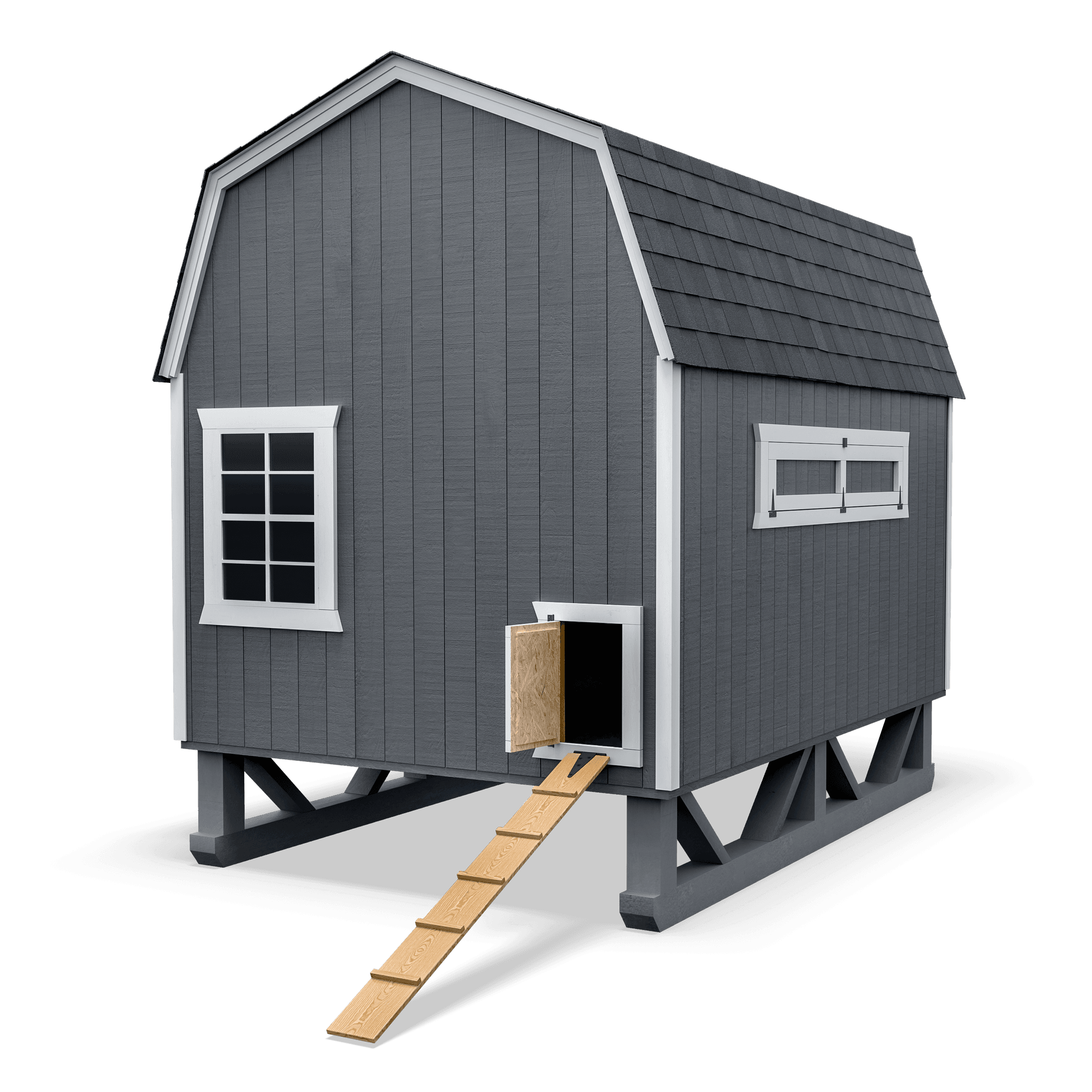 6x8 gambrel barn coop back