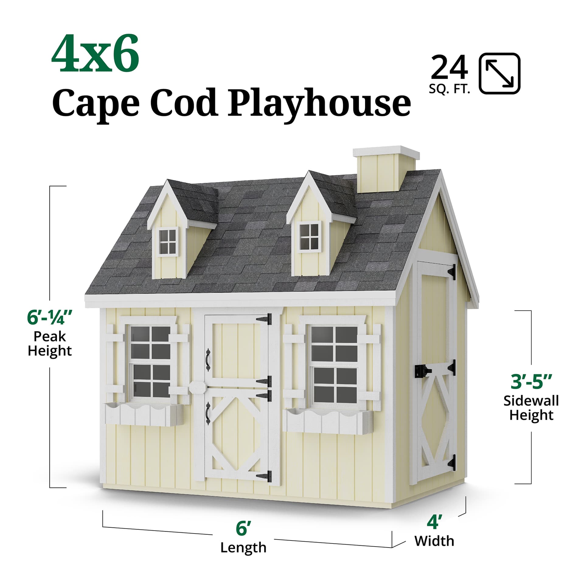 Cape Cod Playhouse dimensions