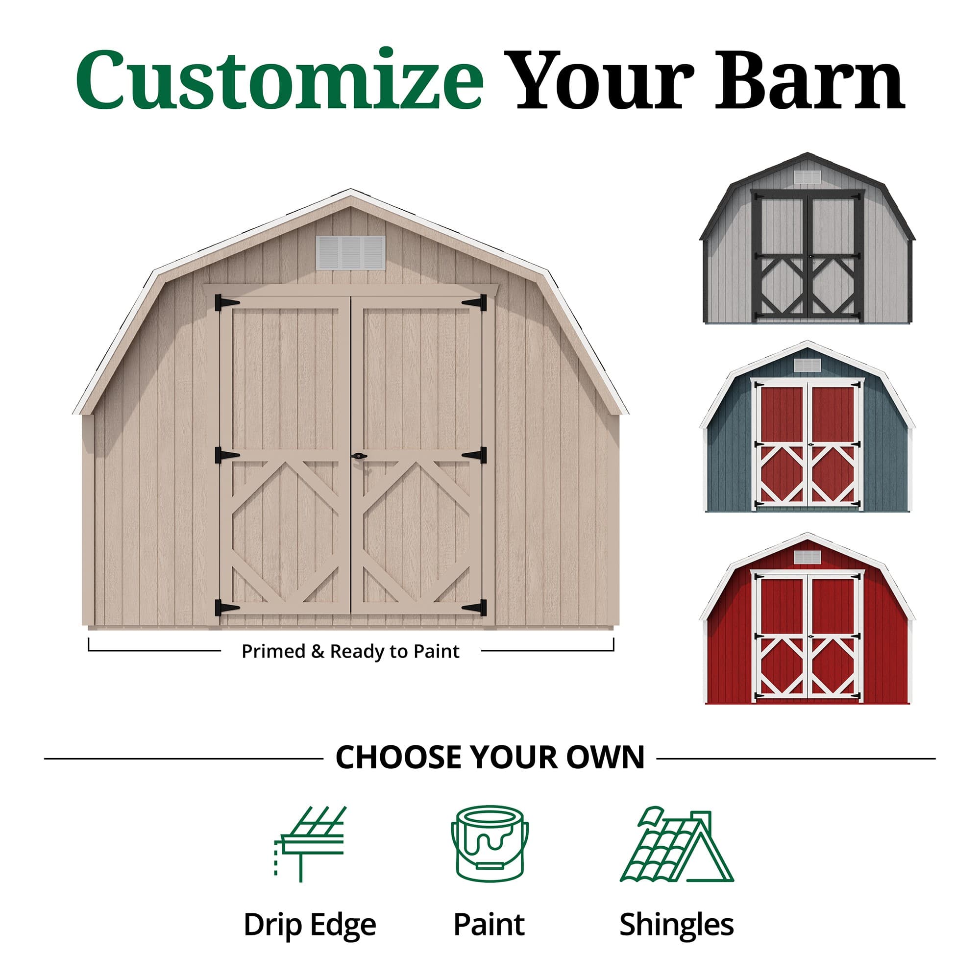 Classic Gambrel Barn 4' Sidewalls door graphic