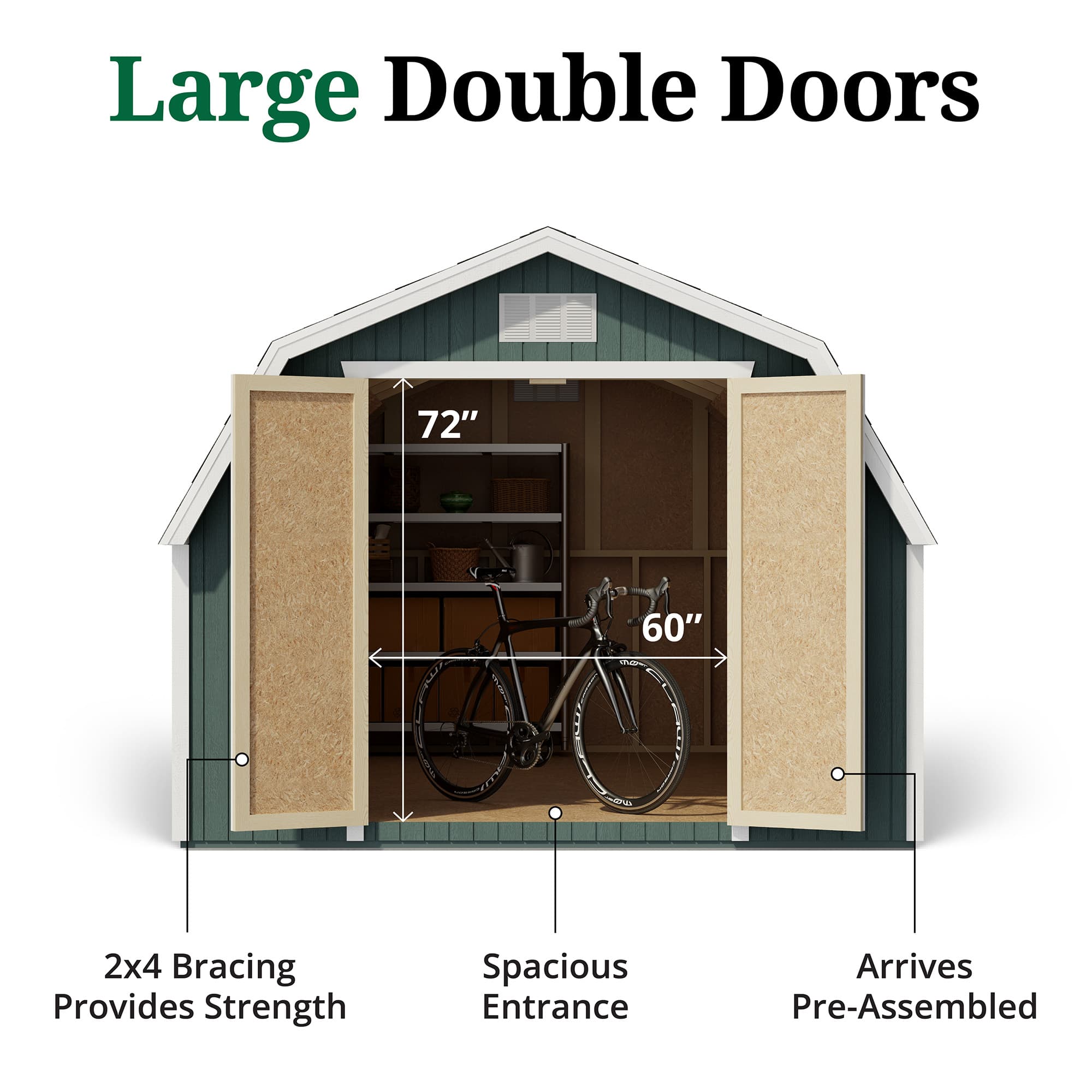 Classic Gambrel Barn 4' Sidewalls door graphic