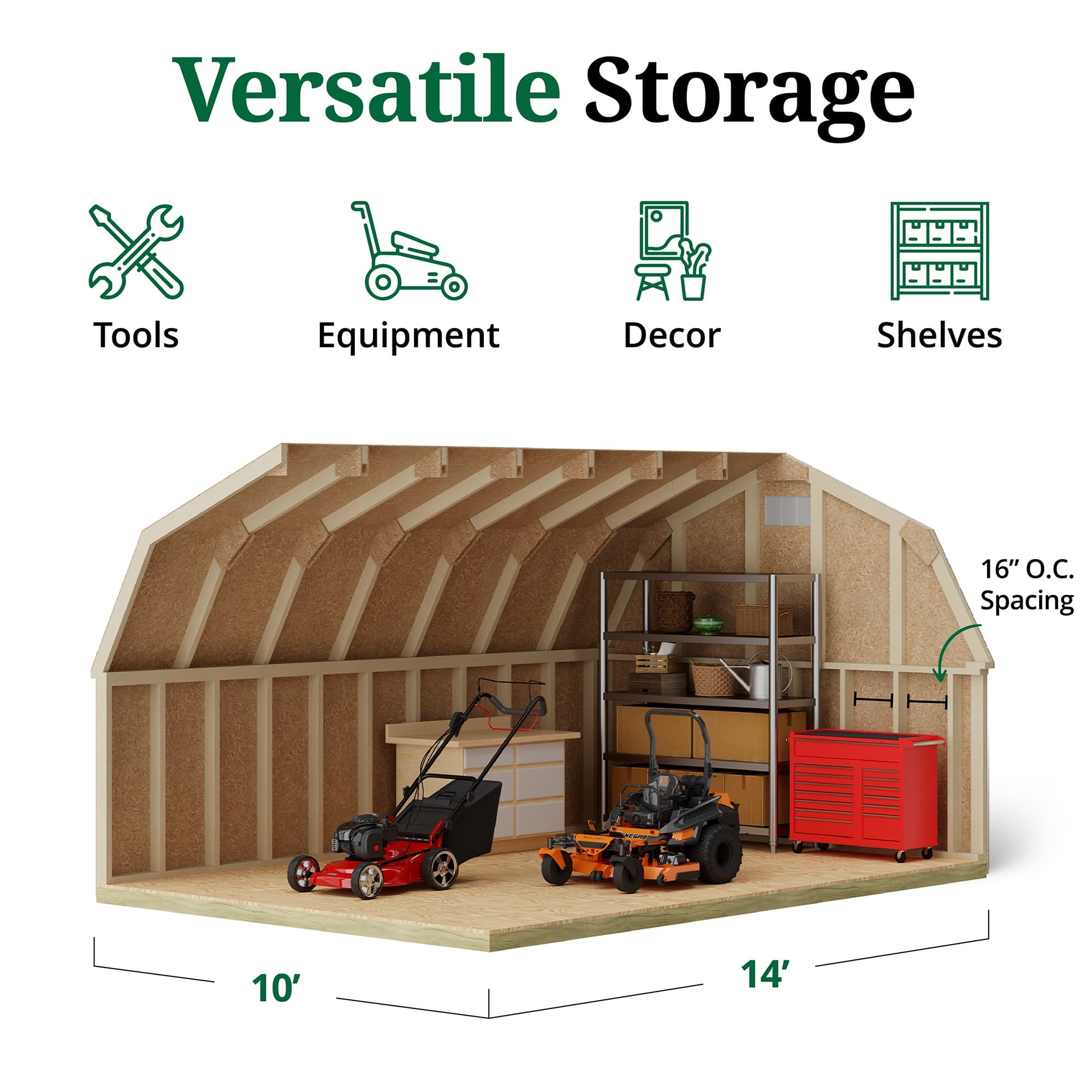 Classic Gambrel Barn 4' Sidewalls door graphic