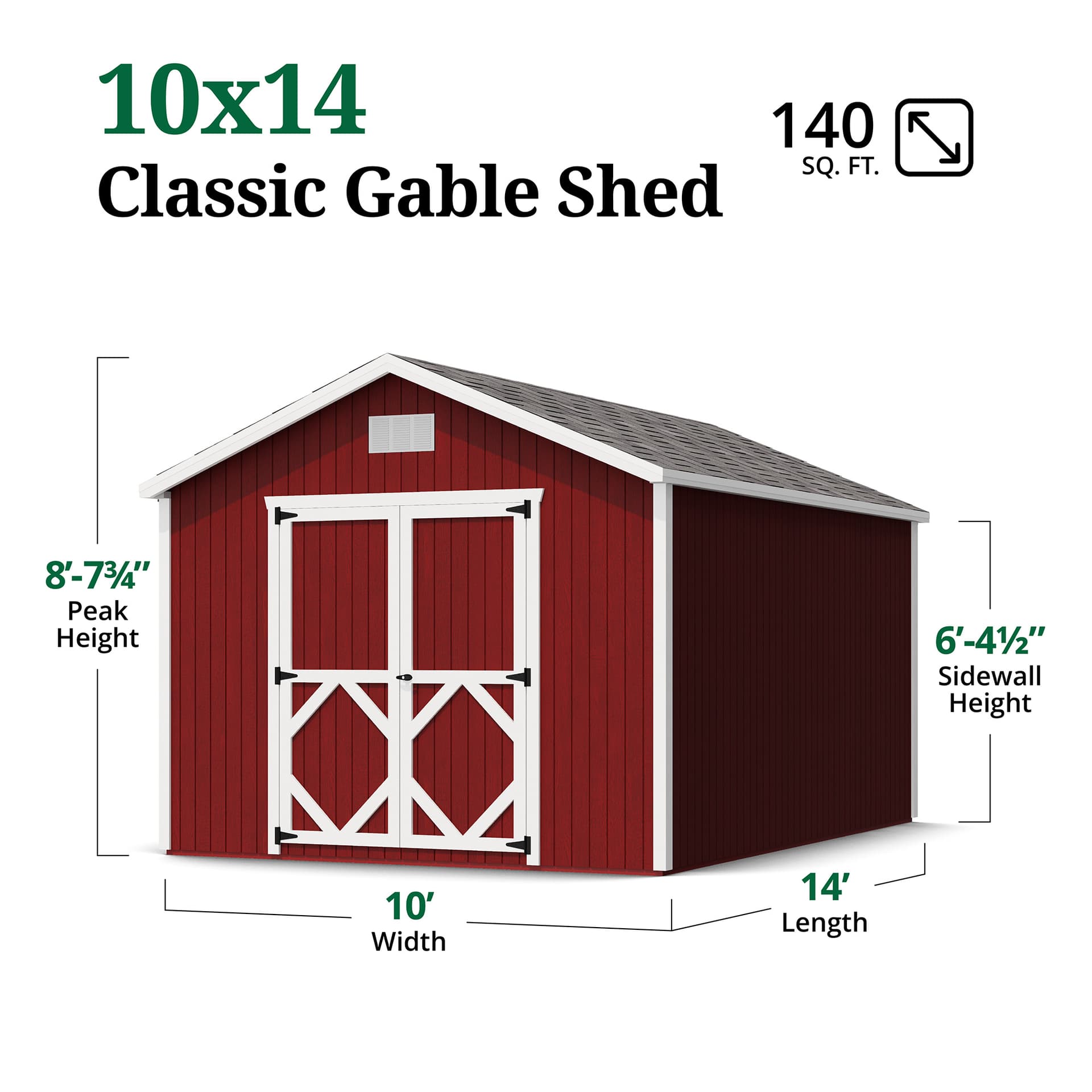 Classic Gable Shed dimensions