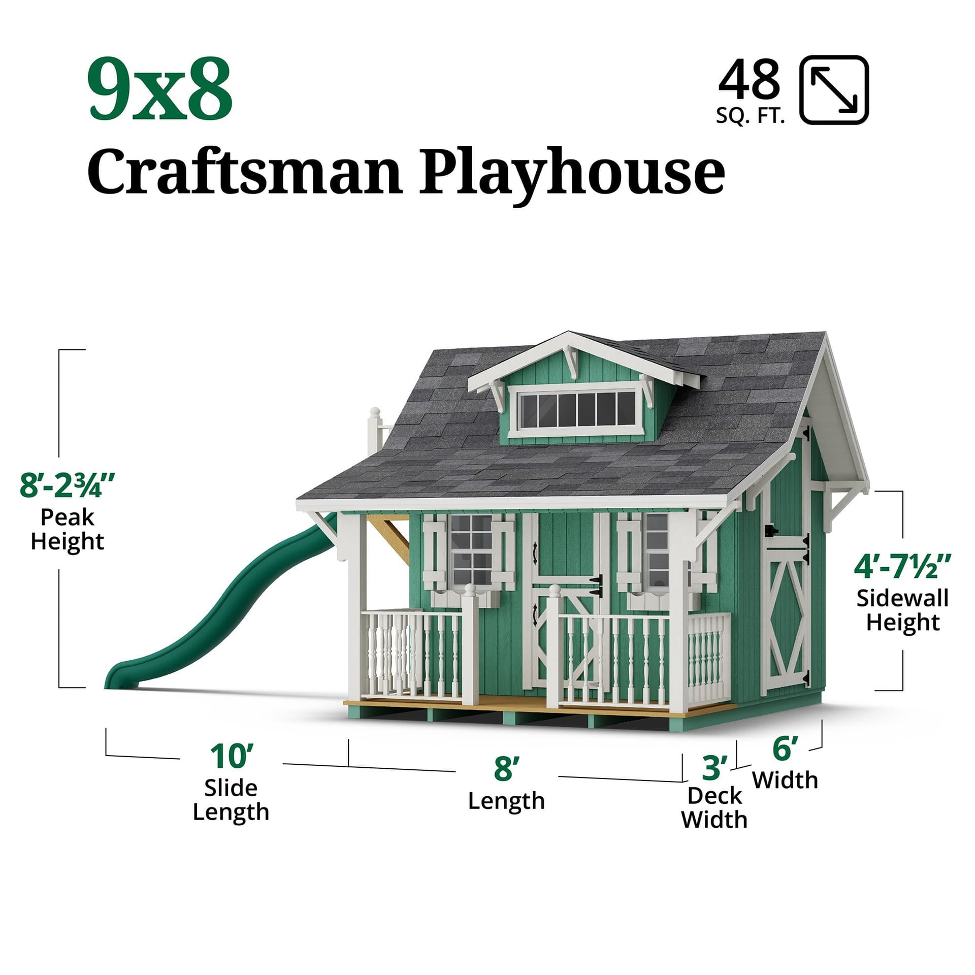 Craftsman Playhouse dimensions