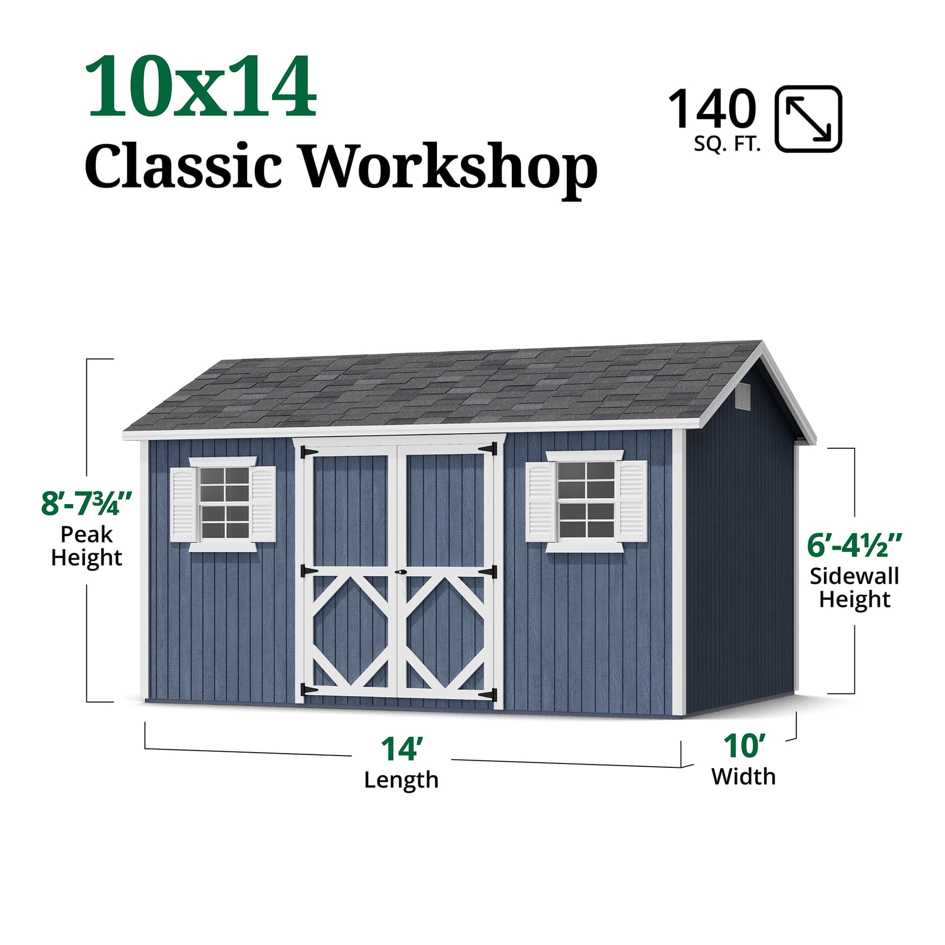 Classic Workshop Shed dimensions