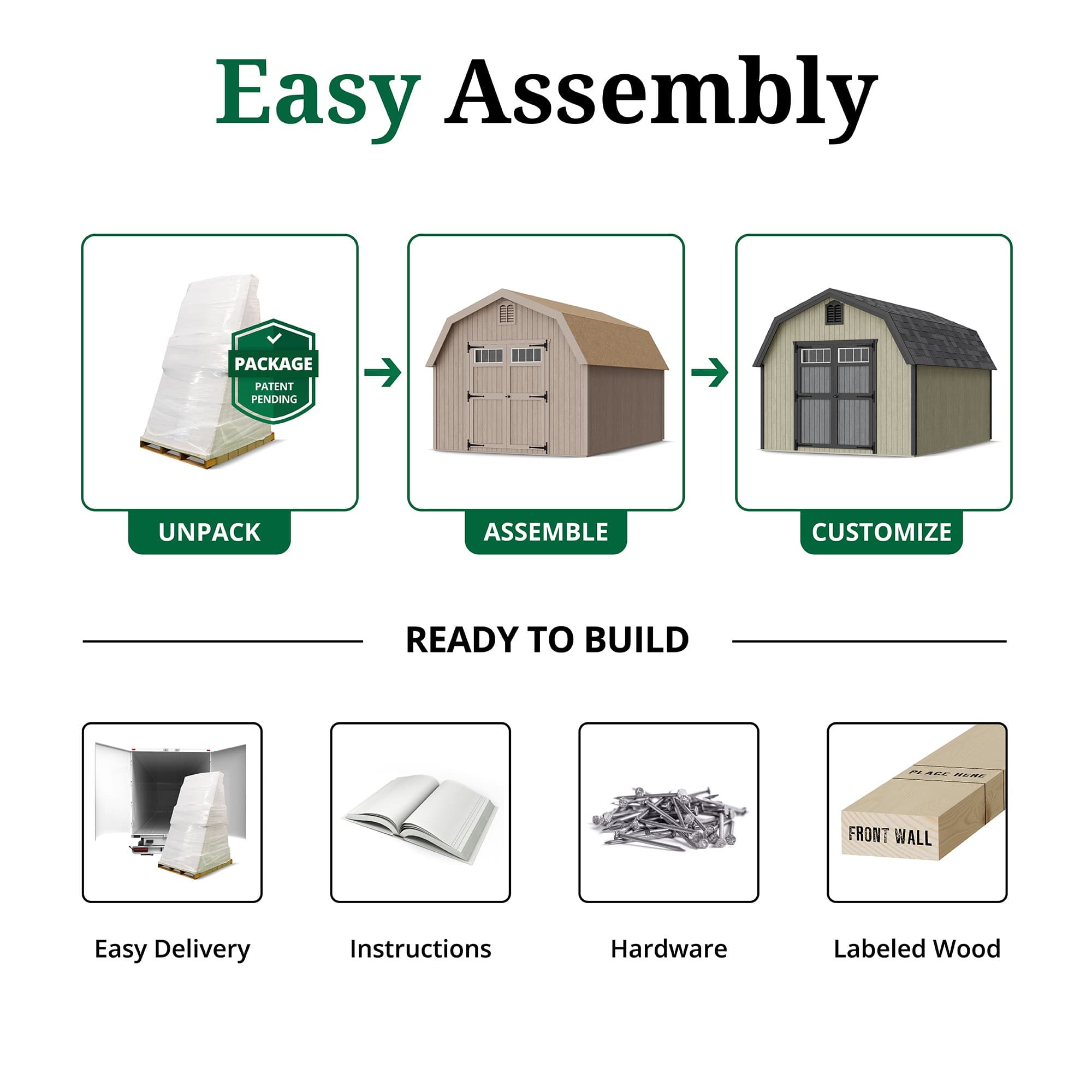 Colonial Greenfield easy assembly graphic