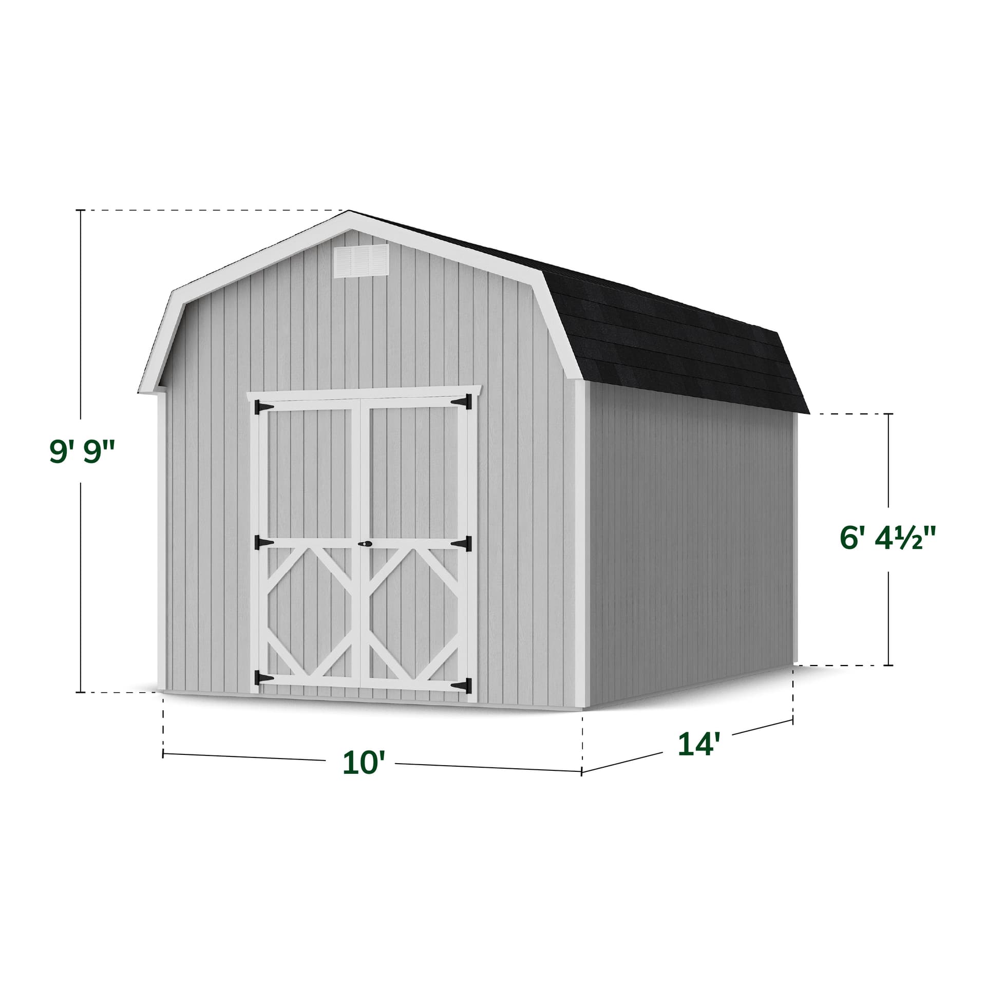 Classic Gambrel 6' Barn Shed dimensions
