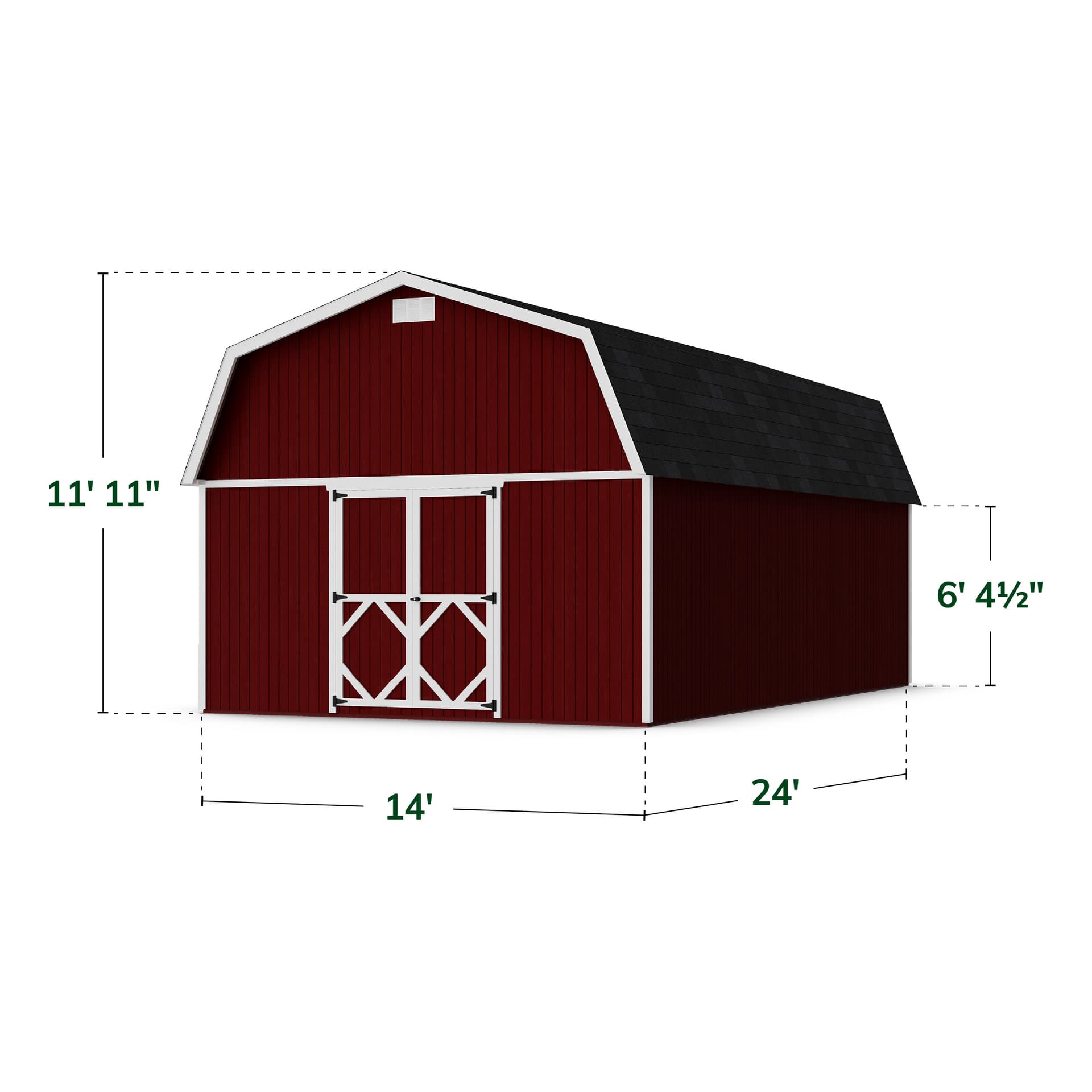 Classic Gambrel Large Barn Shed dimensions
