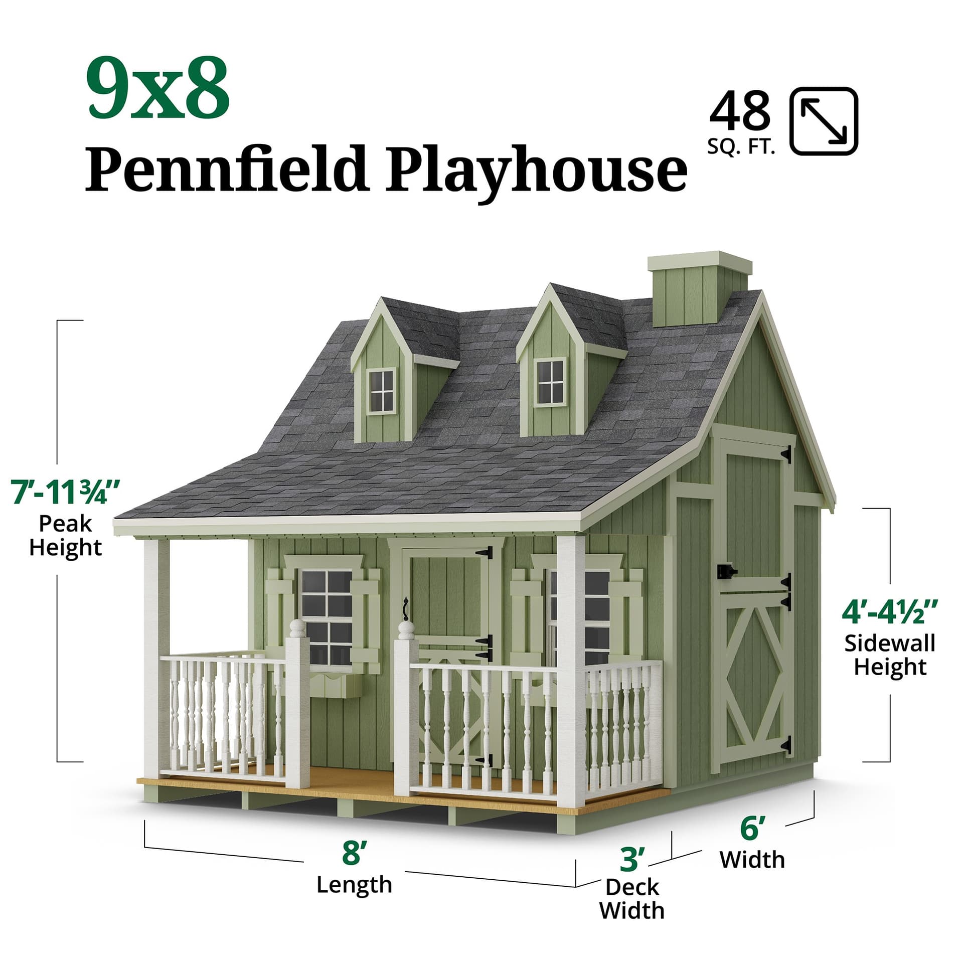 Pennfield Cottage Playhouse dimensions