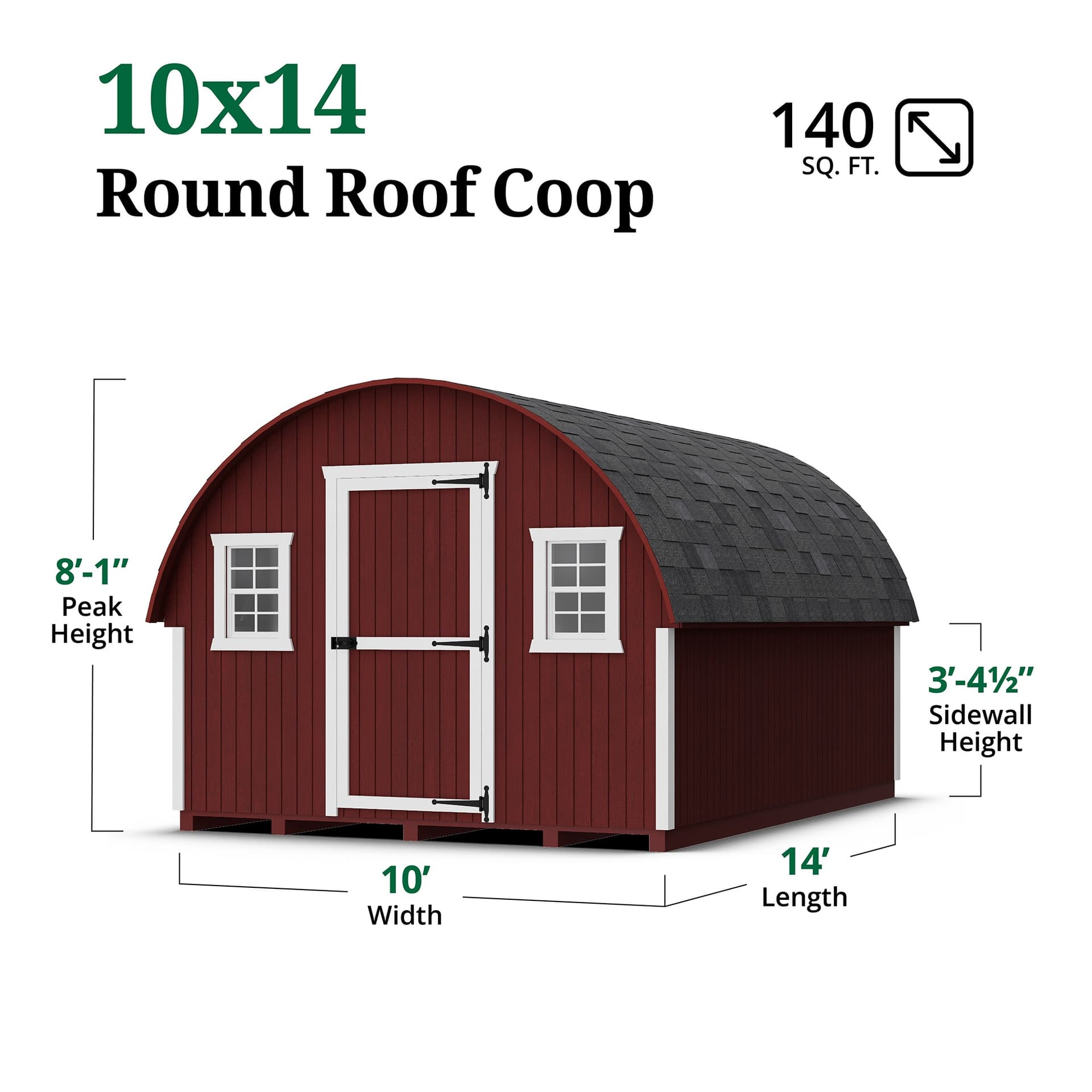 Round Roof Coop dimensions