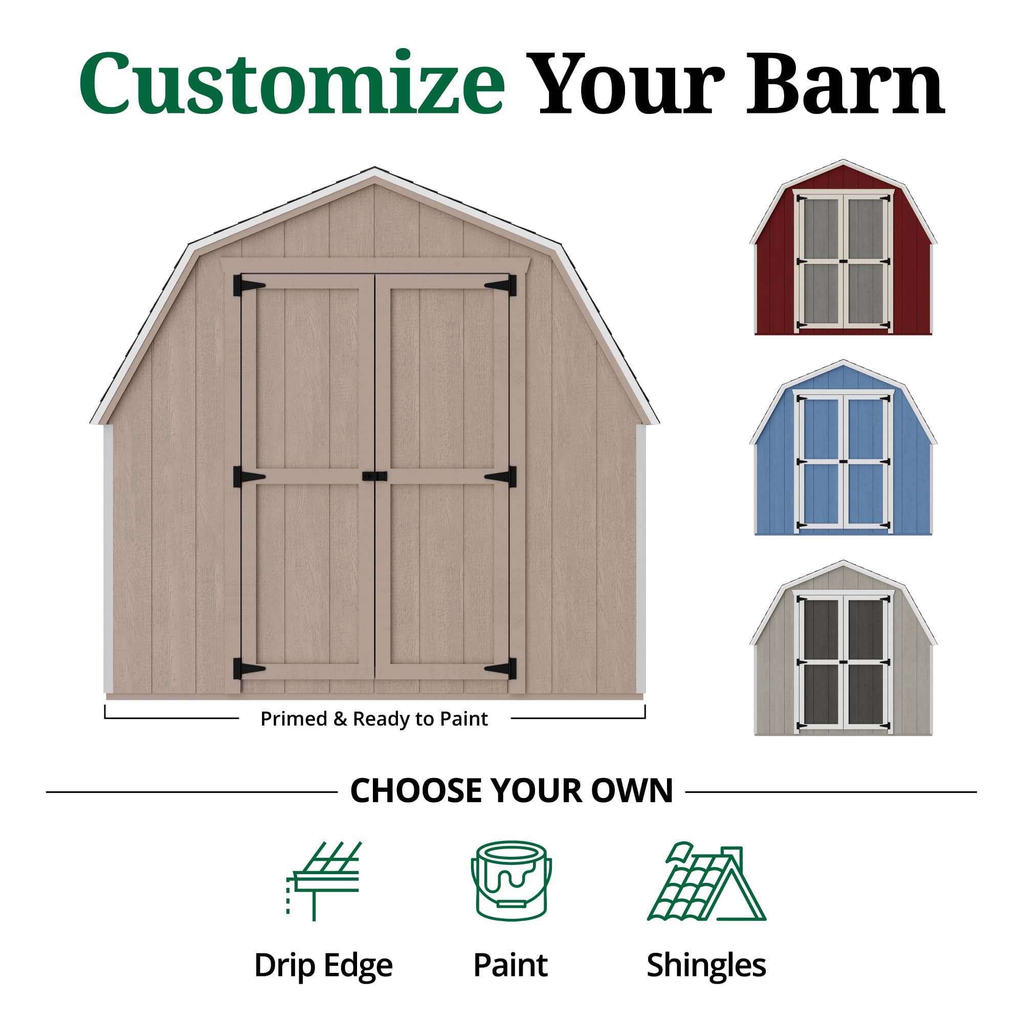 Value Gambrel Barn 4' Sidewalls customize graphic