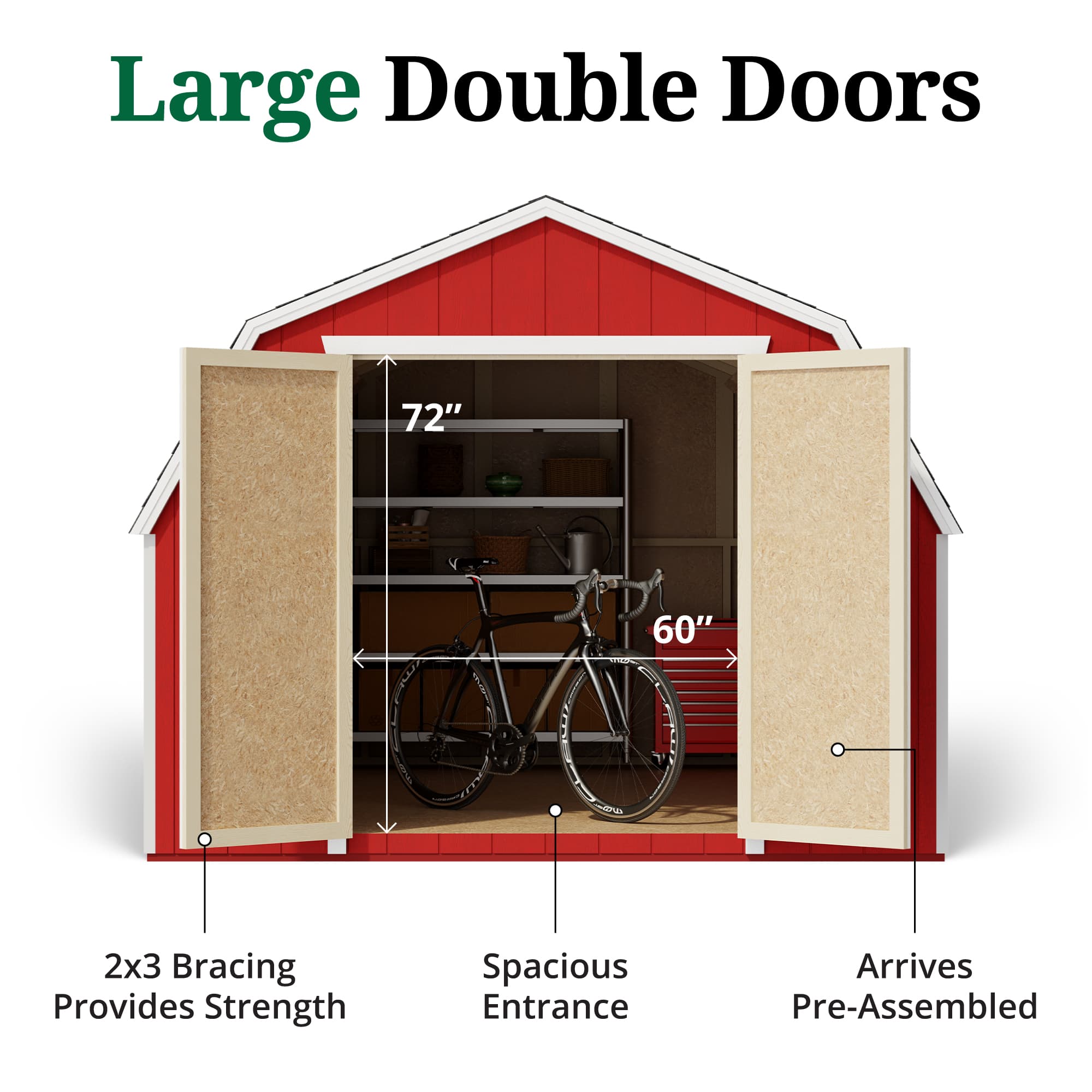 Value Gambrel Barn 4' Sidewalls door graphic