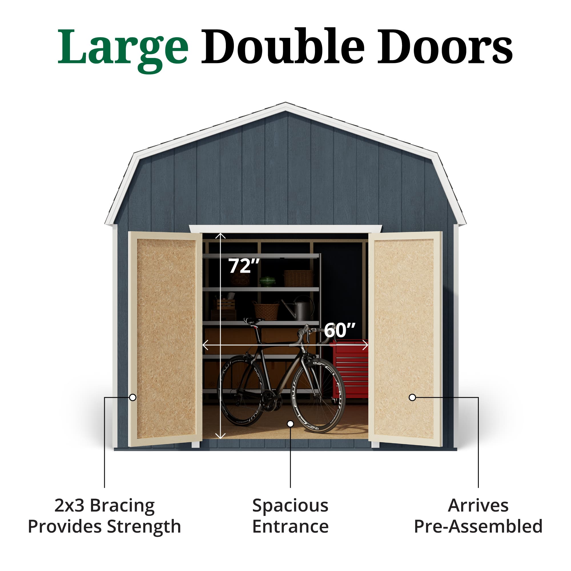 Value Gambrel Barn 6' Sidewalls door graphic