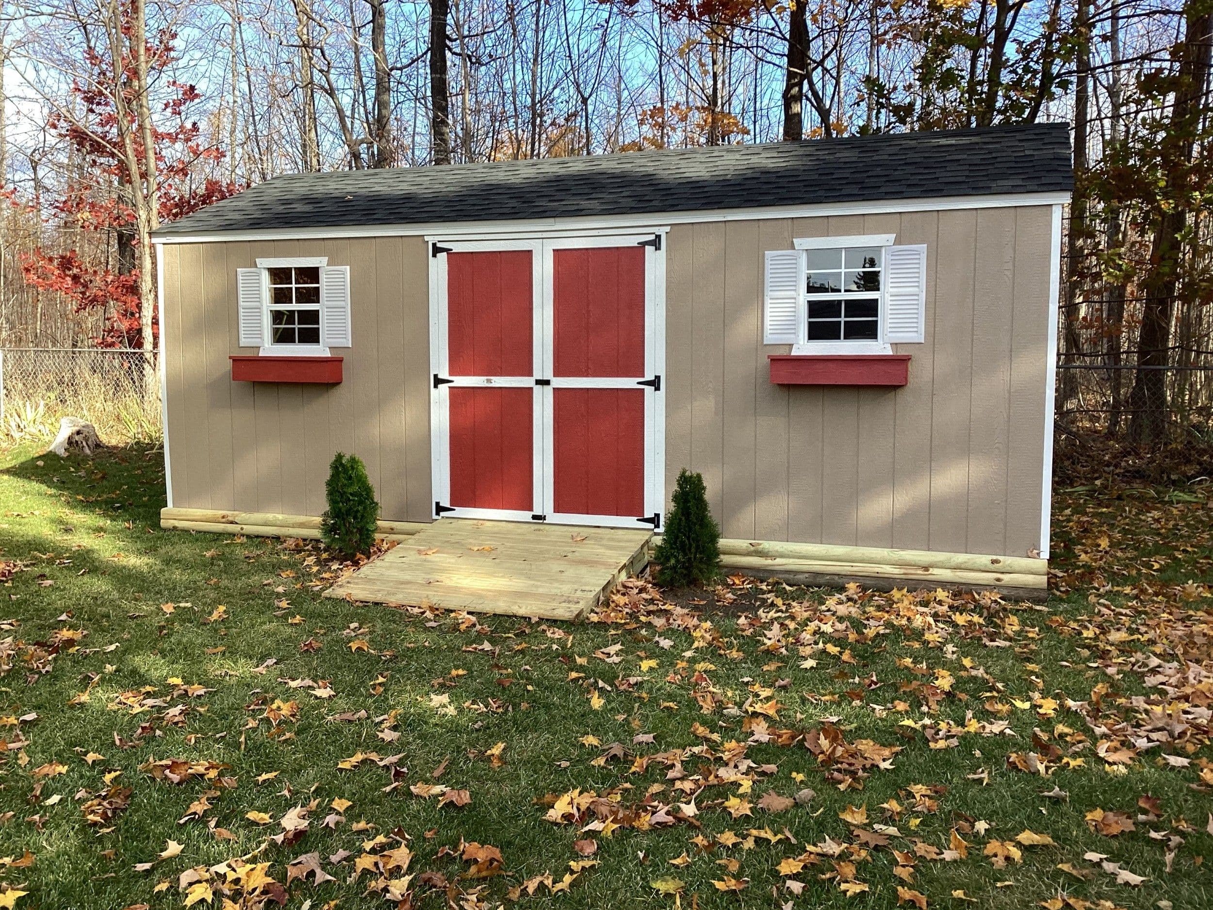 value workshop shed with flower box addition