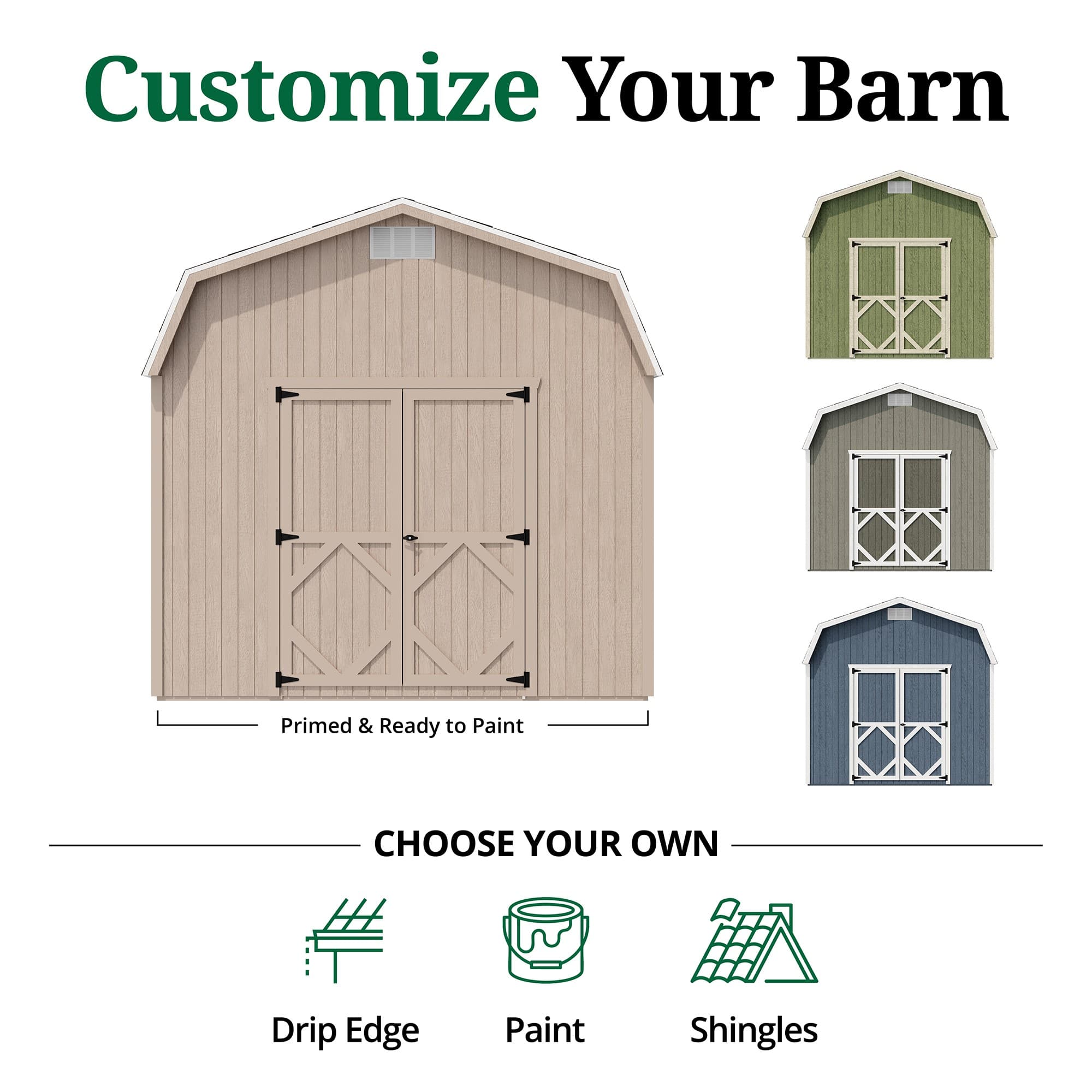 Classic Gambrel Barn 6' Sidewalls customize graphic