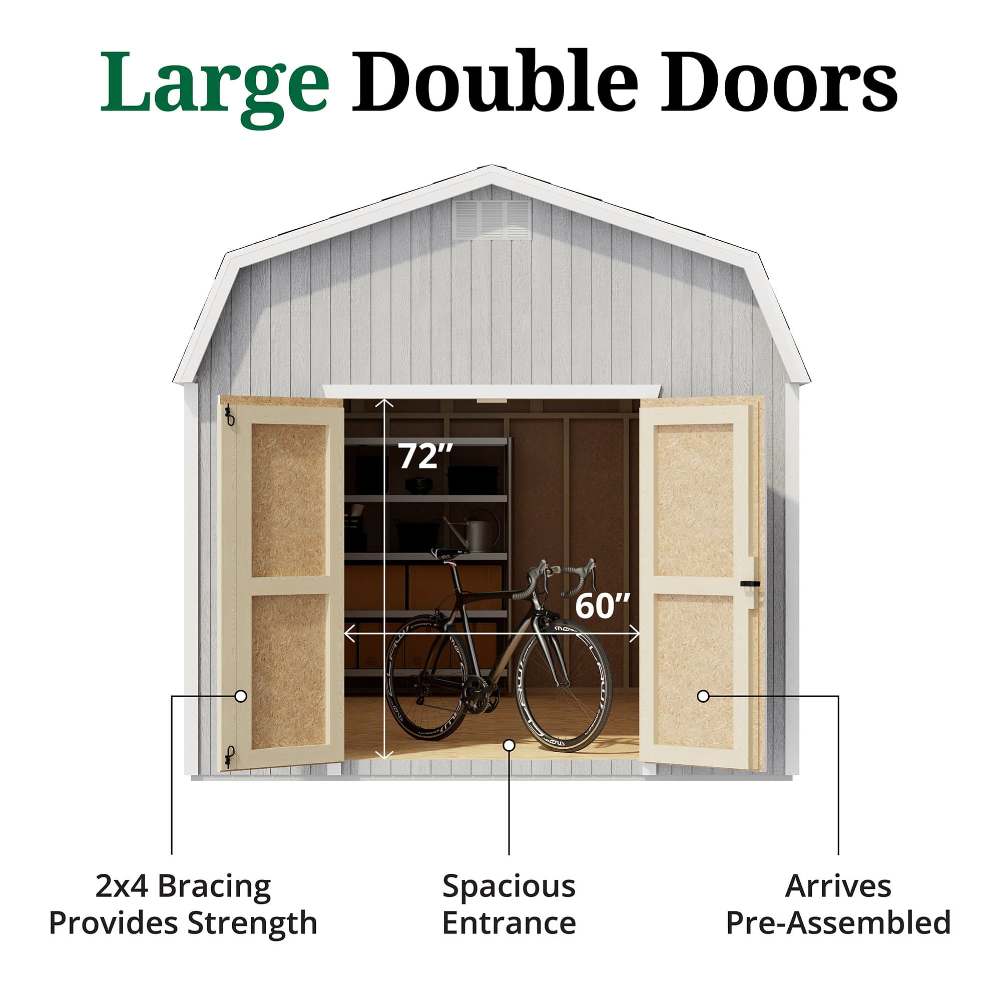Classic Gambrel Barn 6' Sidewalls door graphic