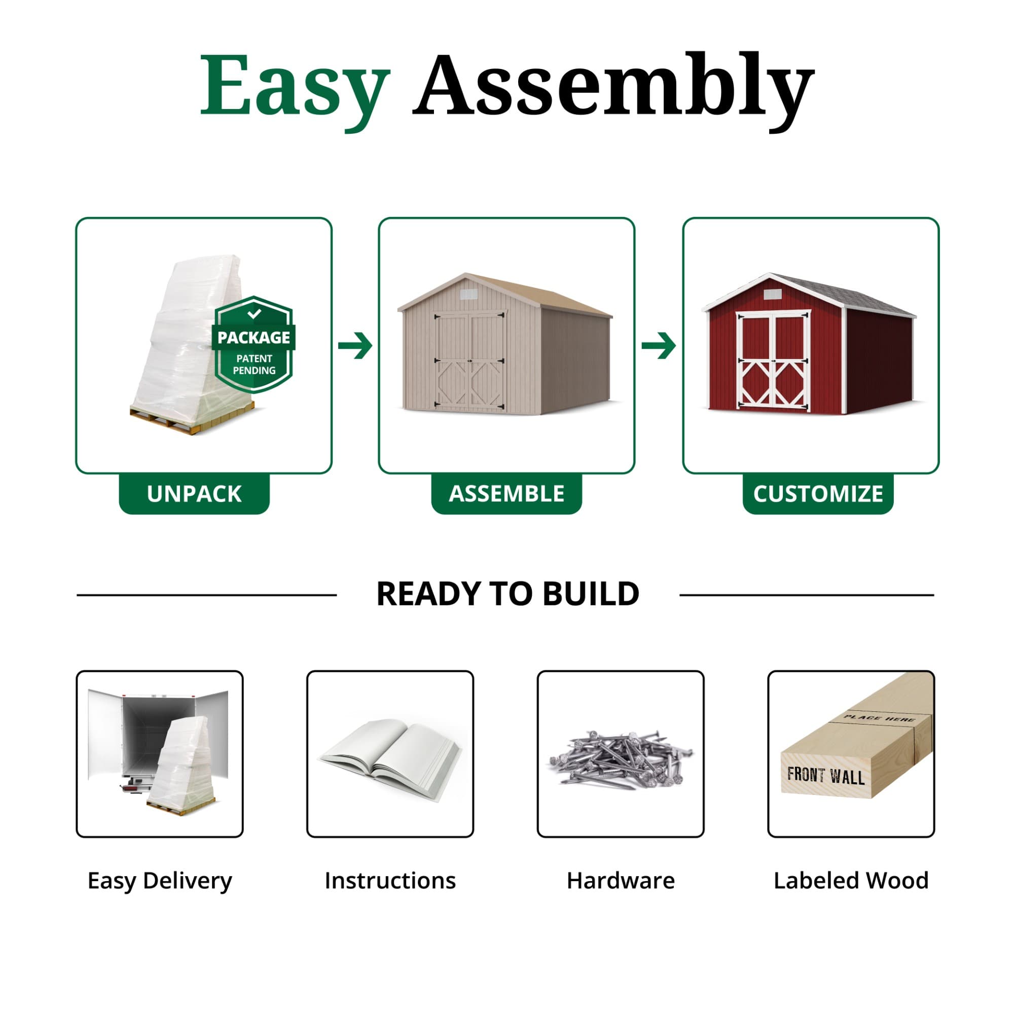 Classic Gable Shed easy assembly graphic