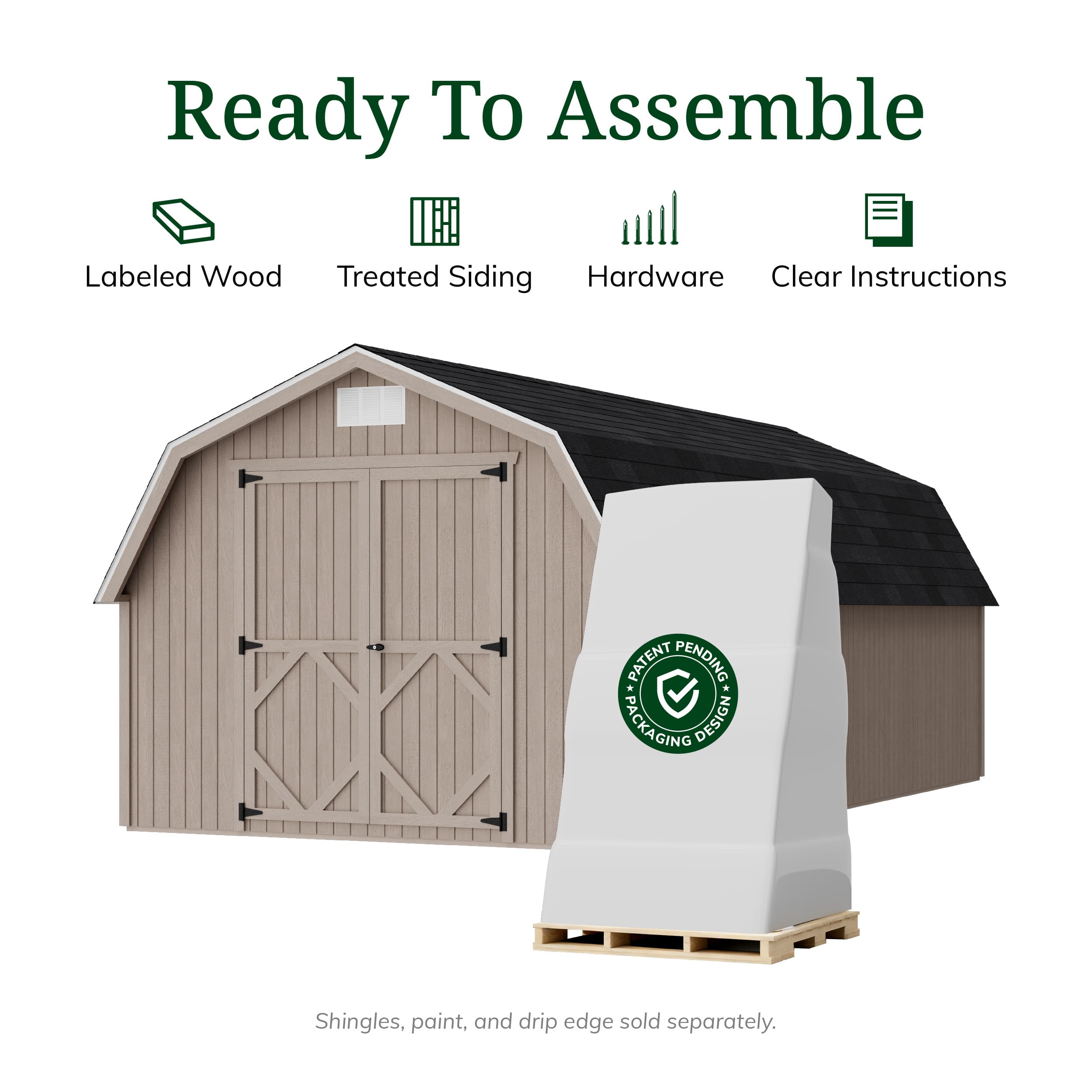 Classic Gambrel 4' Barn Shed