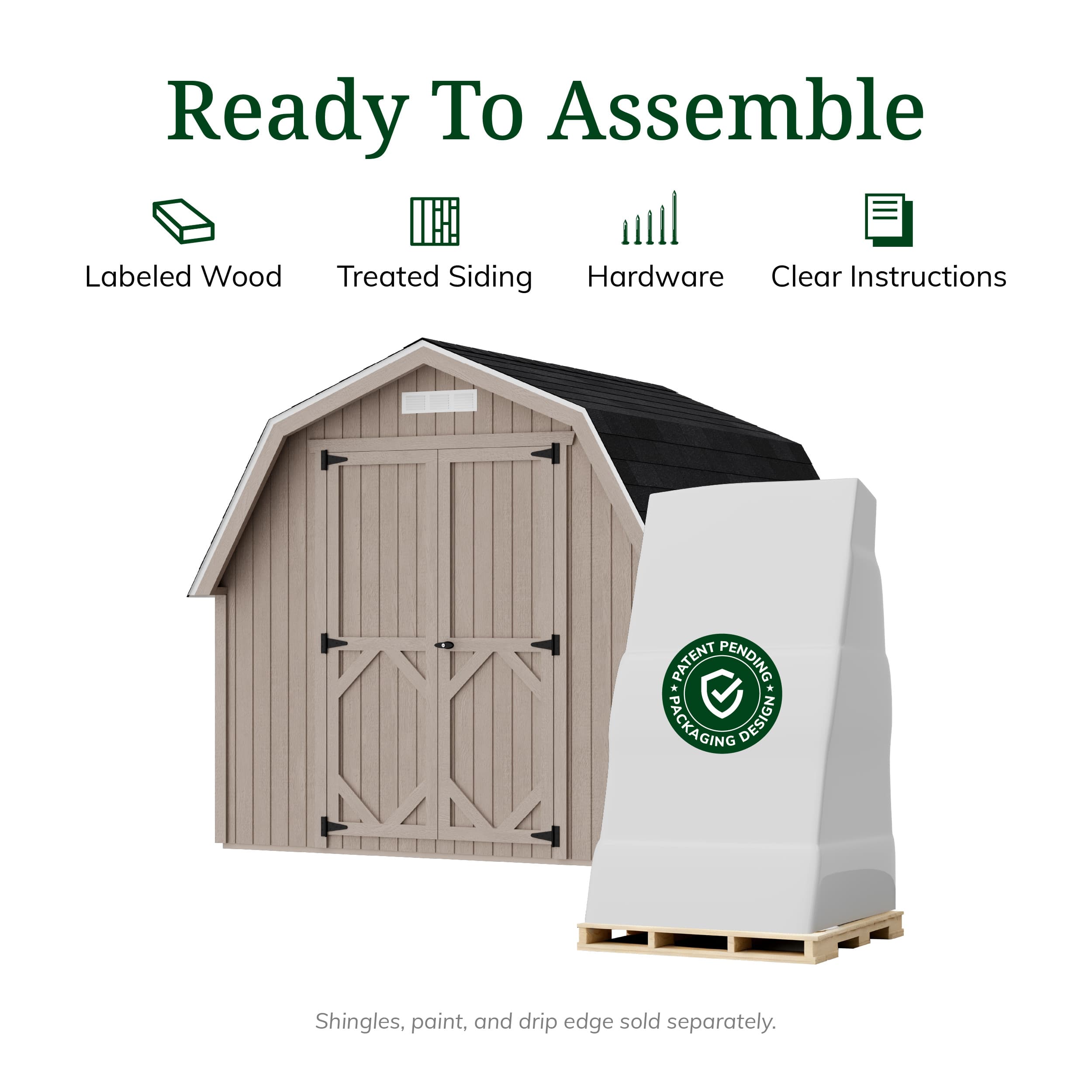 Classic Gambrel 4' Barn Shed