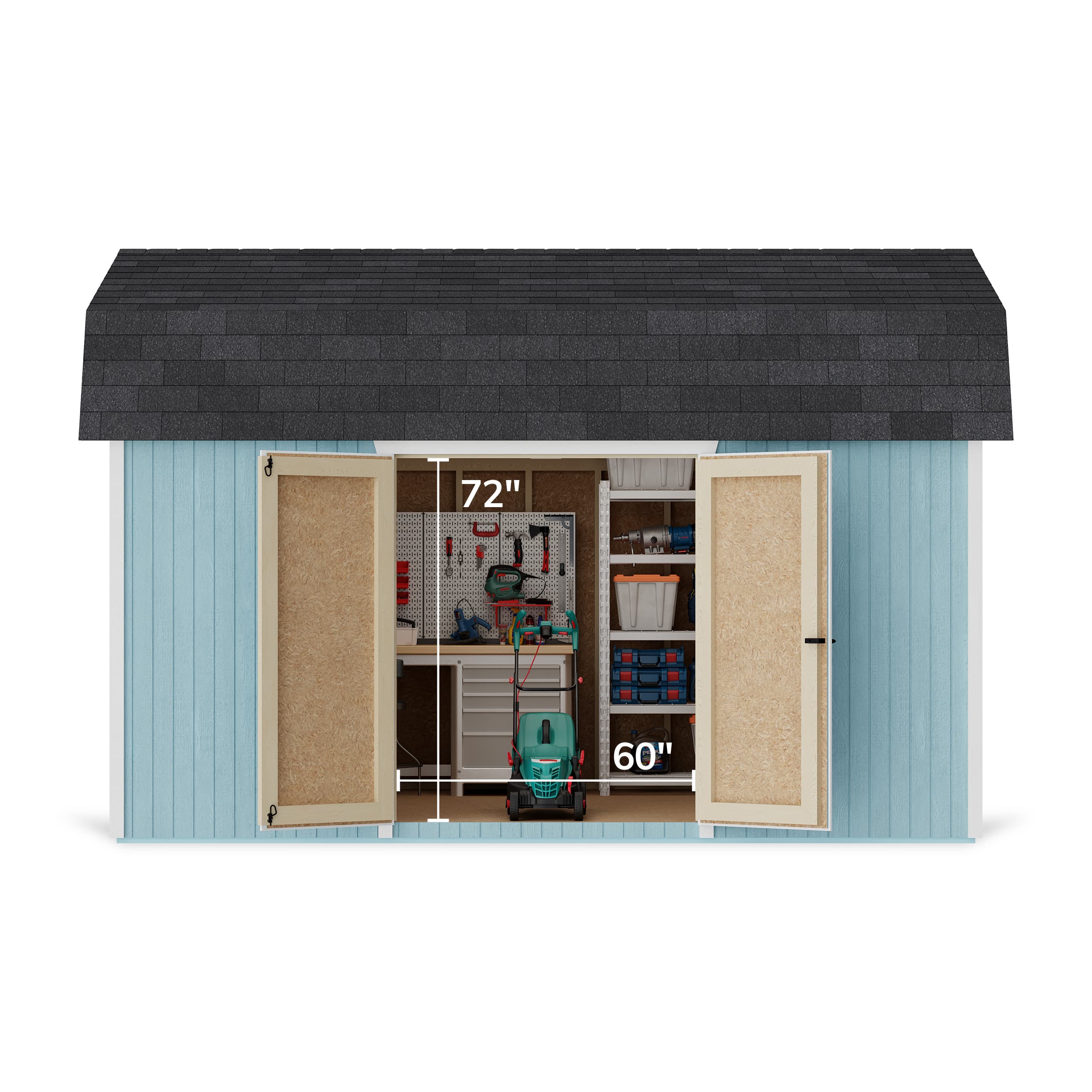 Classic Gambrel 6' Barn Shed with Side Entry