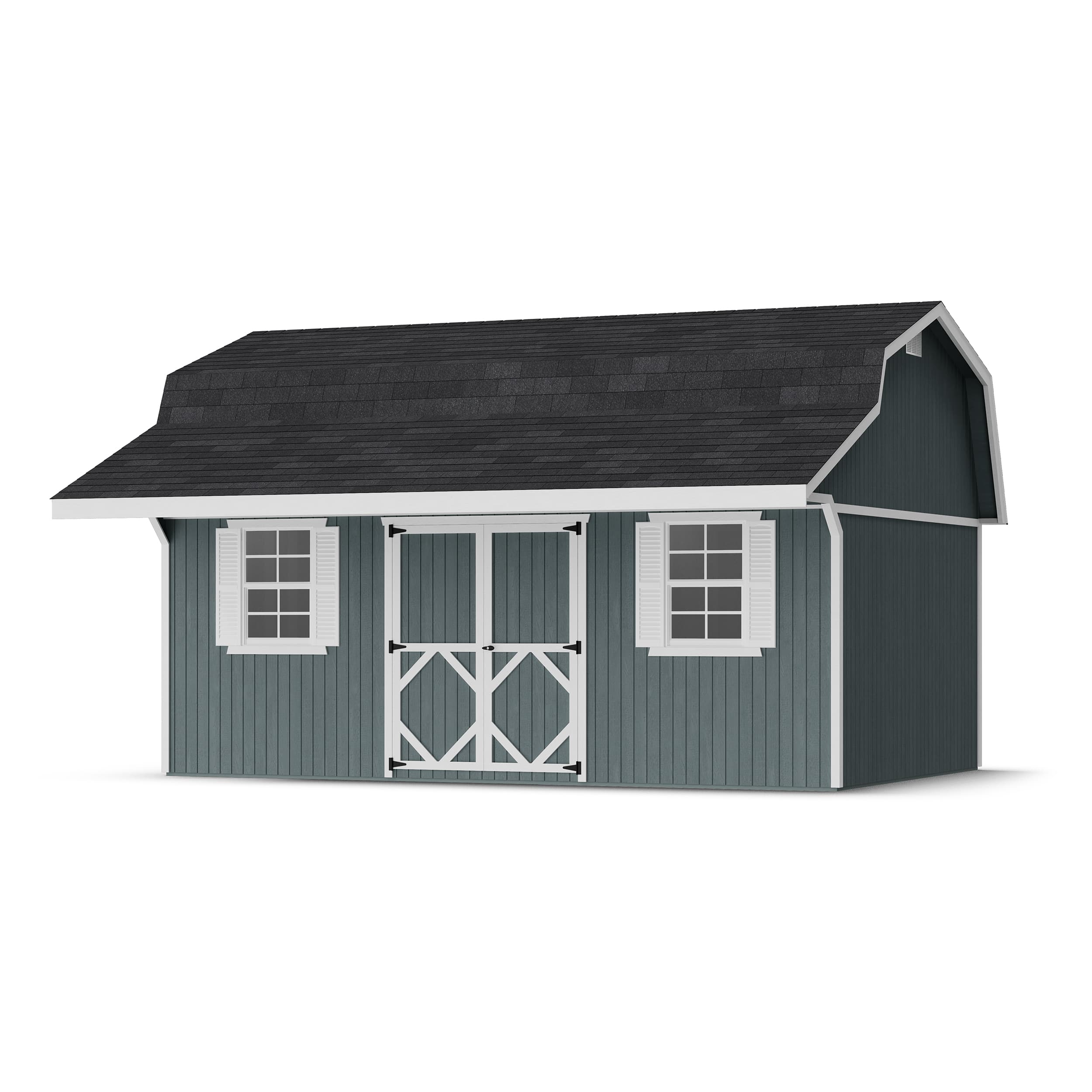 Classic Gambrel Barn Shed with Overhang