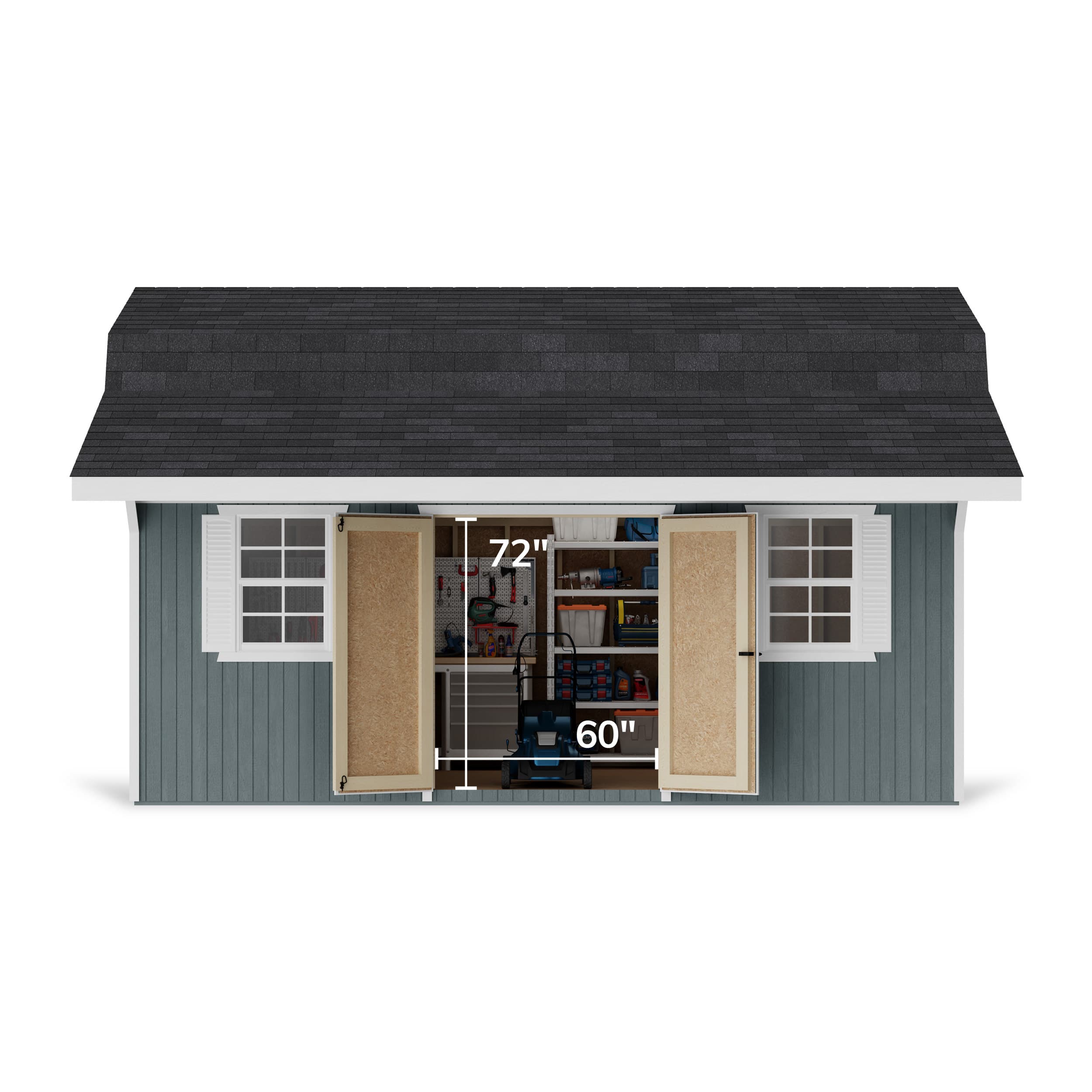 Classic Gambrel Barn Shed with Overhang