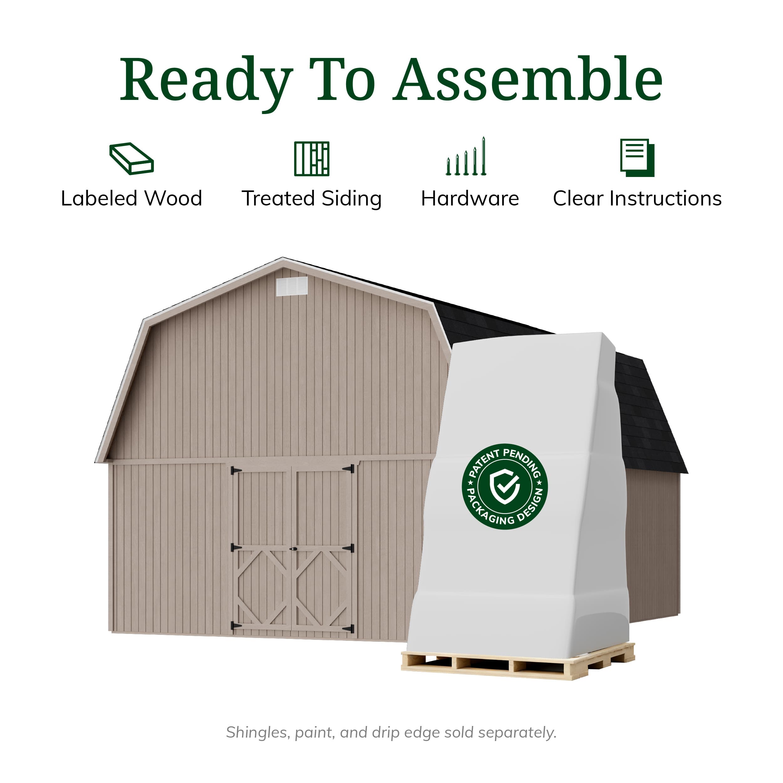 Classic Gambrel Large Barn Shed