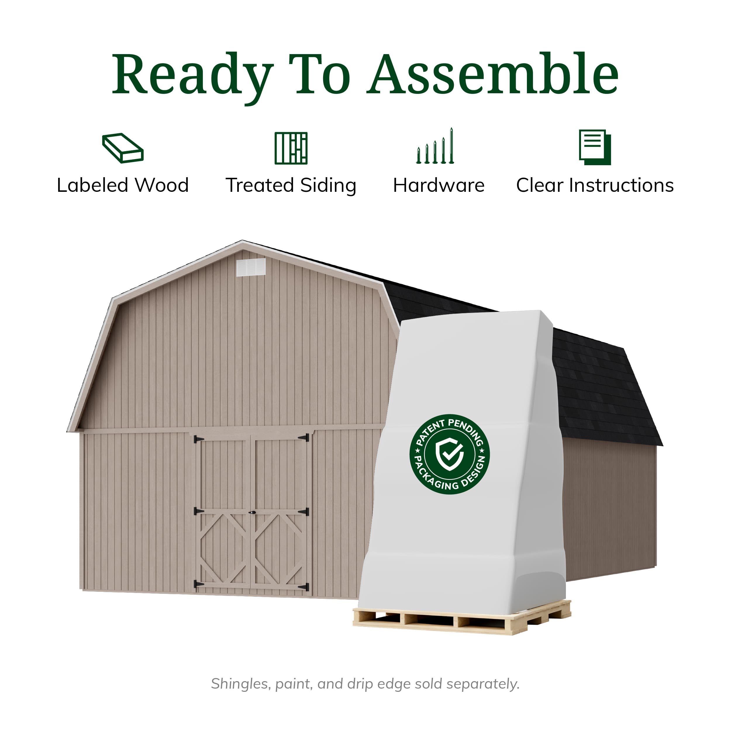 Classic Gambrel Large Barn Shed