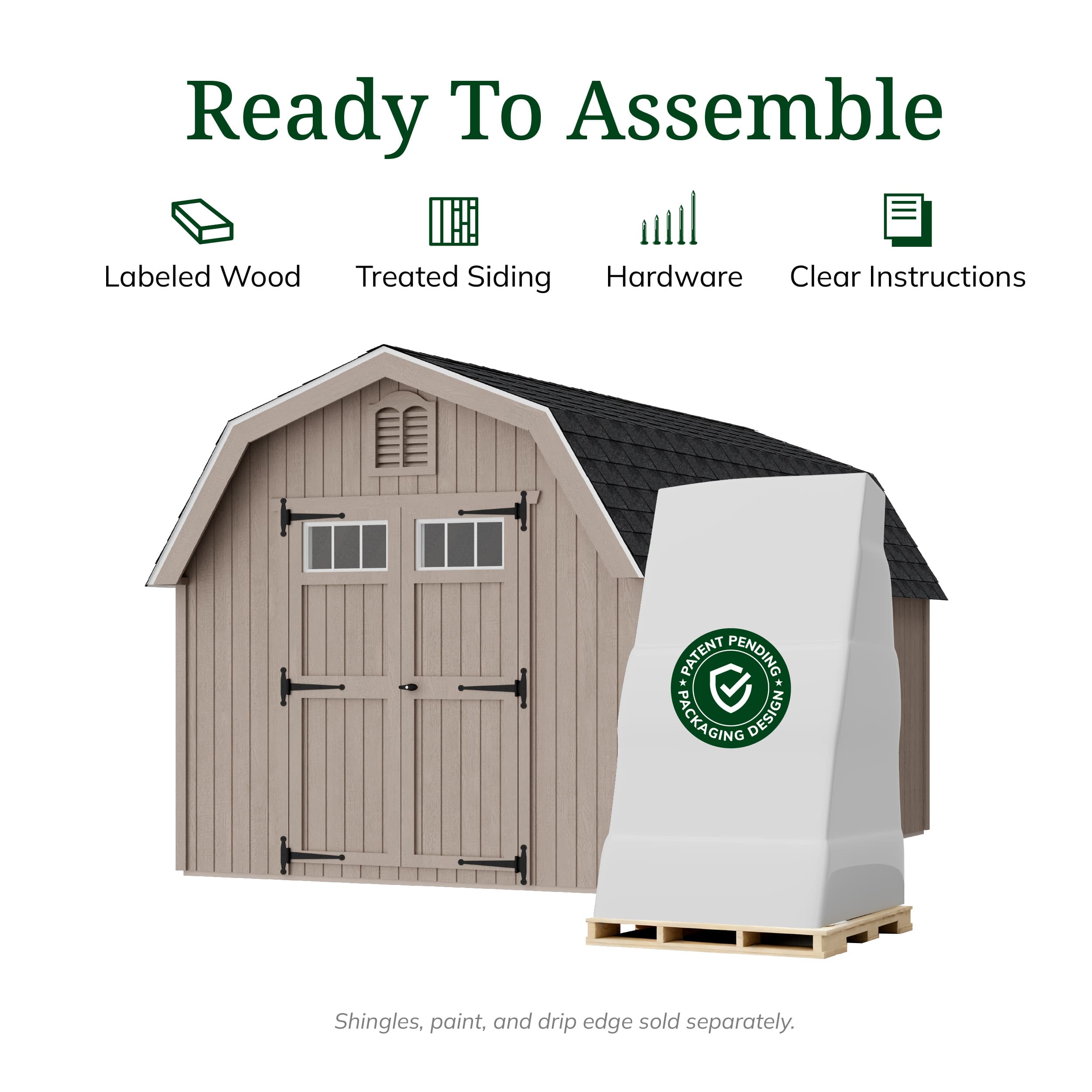 Colonial Greenfield Barn Shed