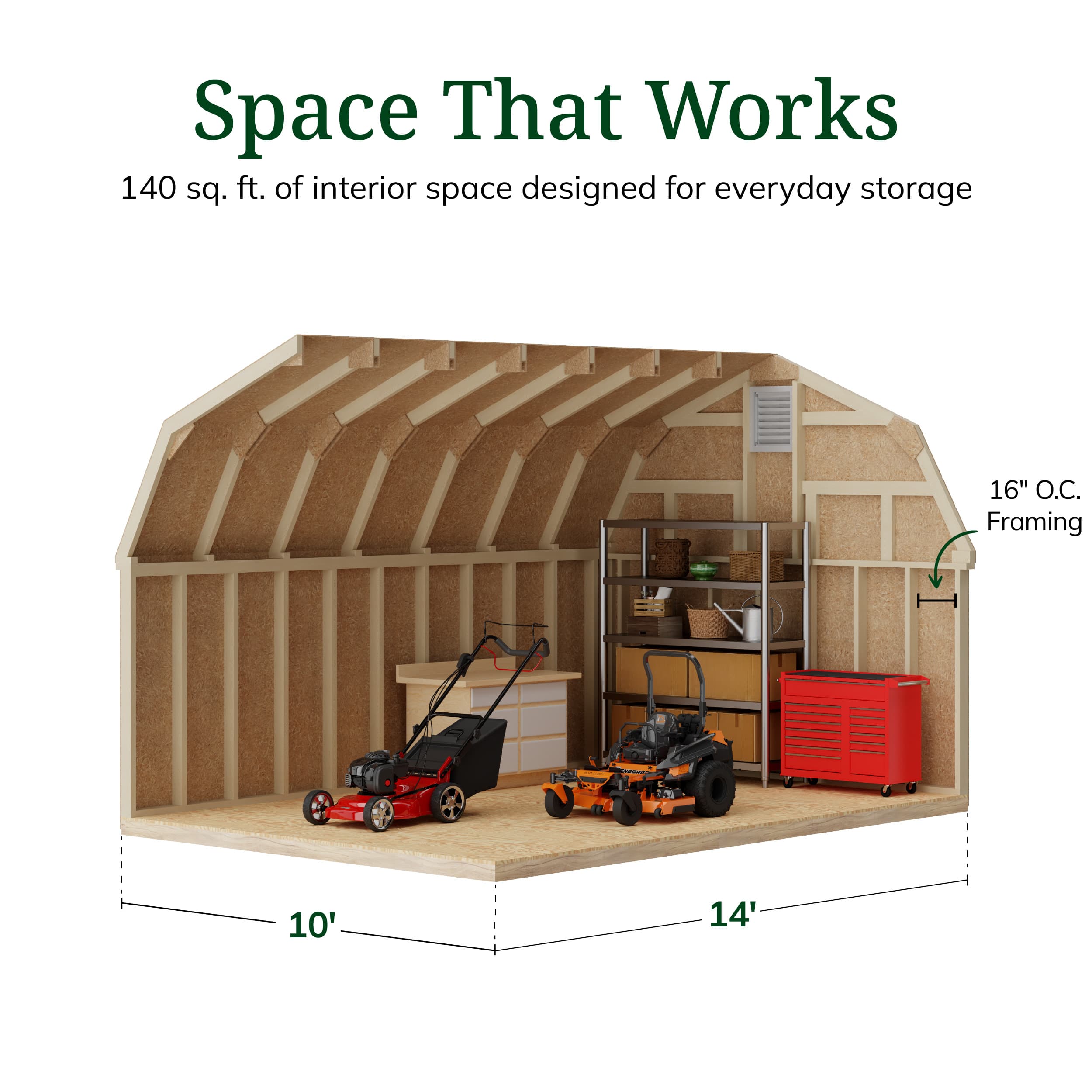 Colonial Greenfield Barn Shed