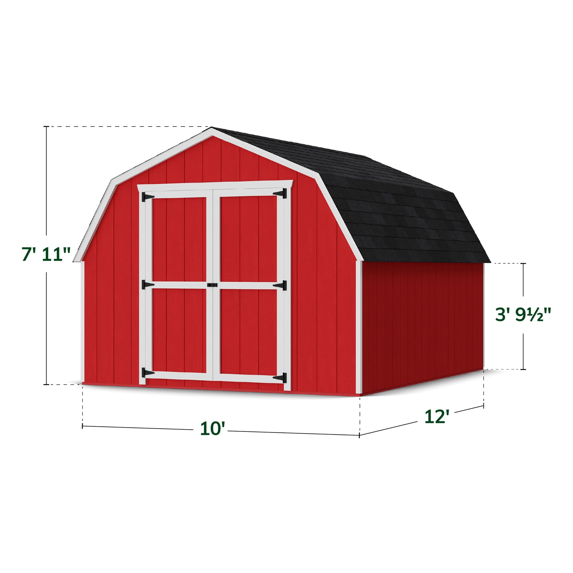 Value Gambrel 4' Barn Shed dimensions