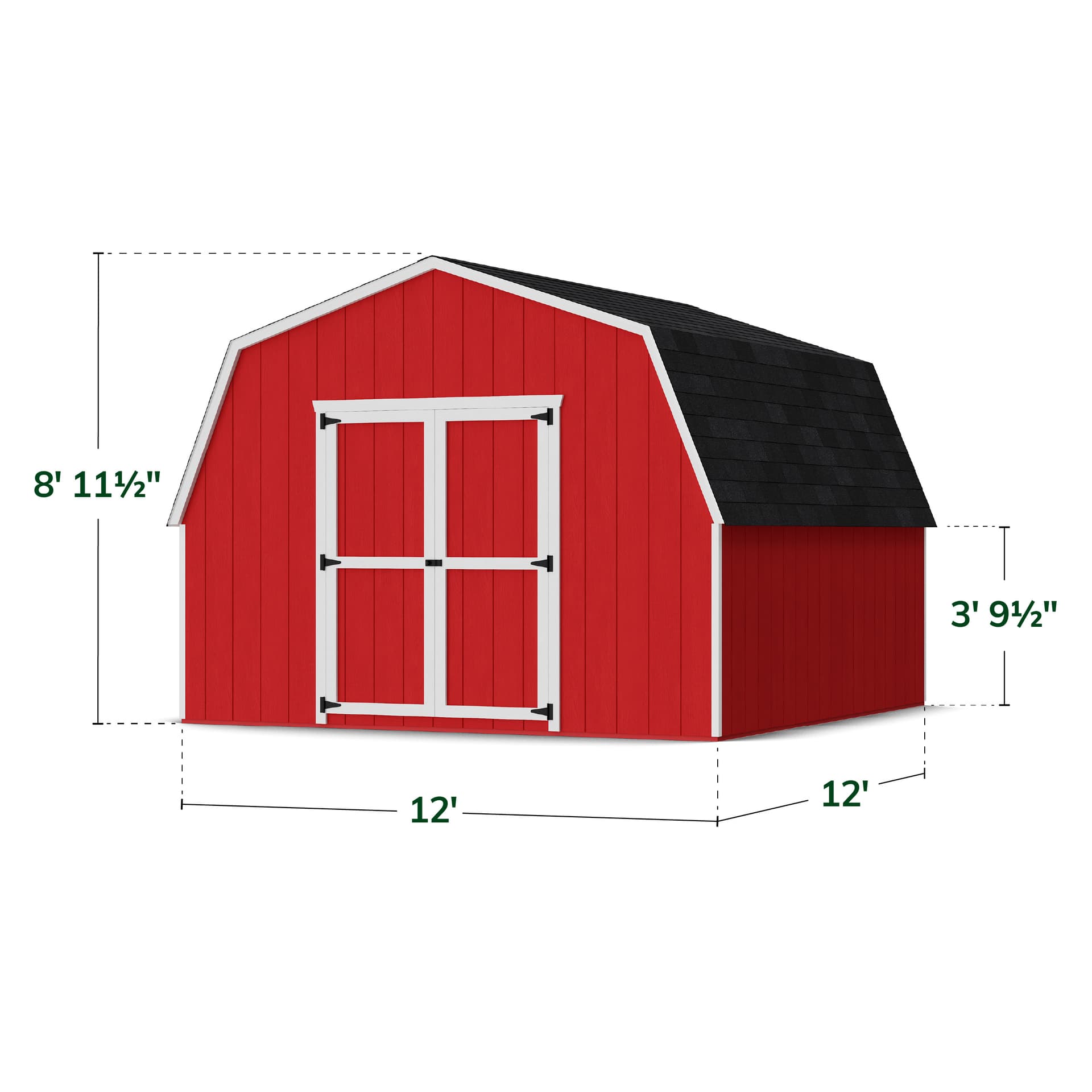 Value Gambrel 4' Barn Shed dimensions