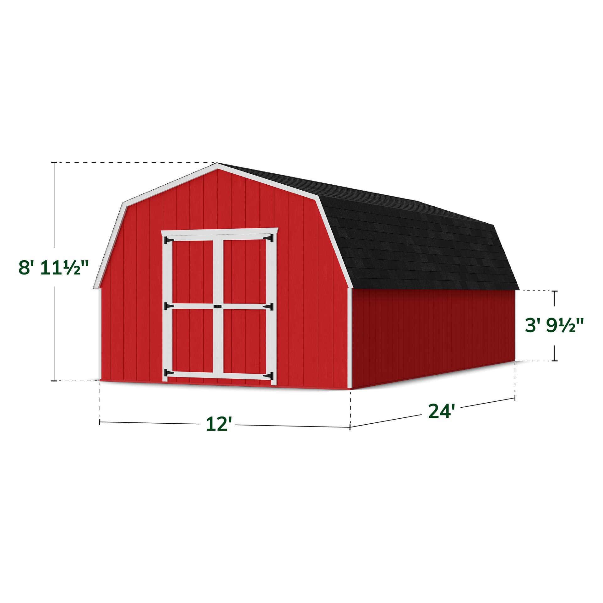 Value Gambrel 4' Barn Shed dimensions
