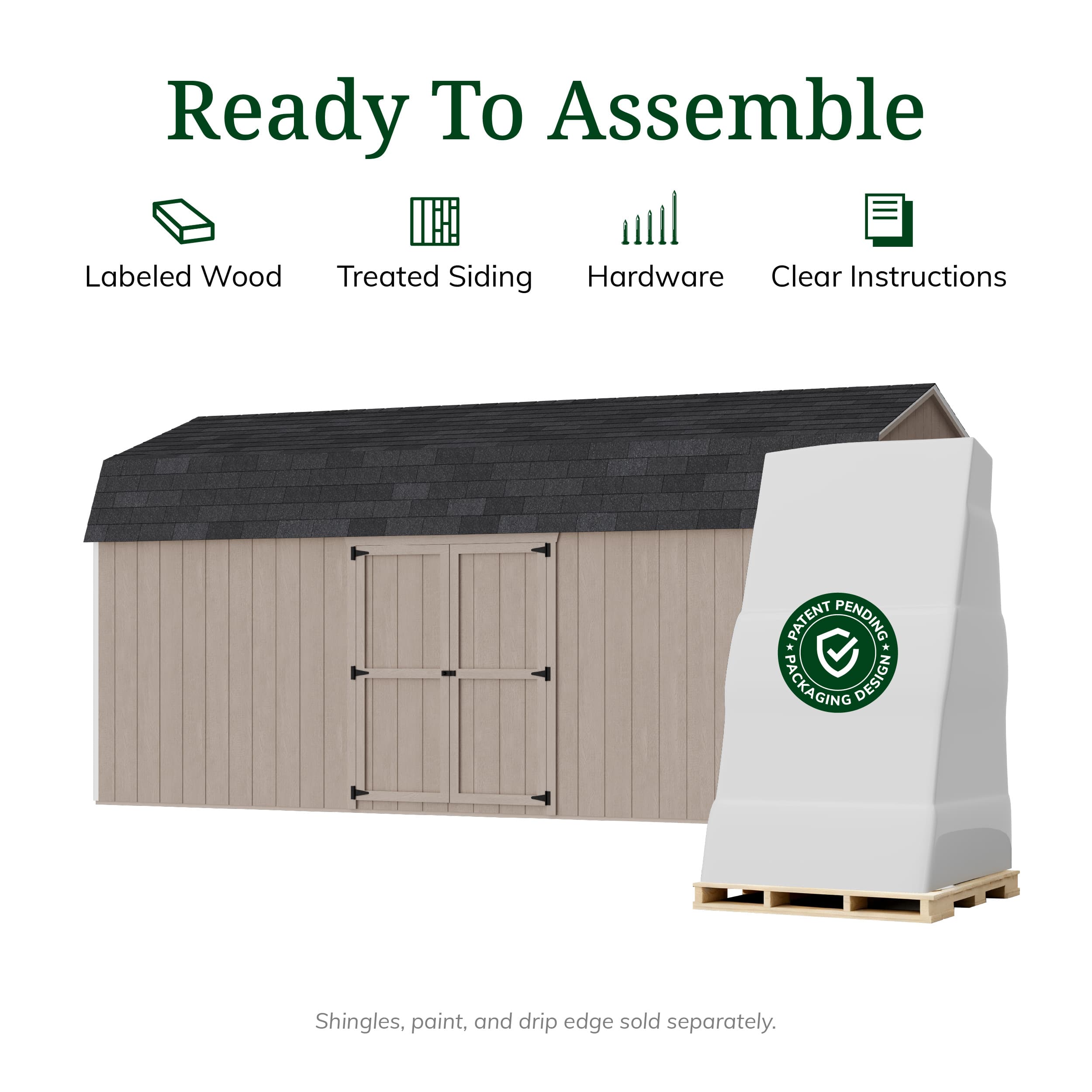 Value Gambrel 6' Barn Shed with Side Entry