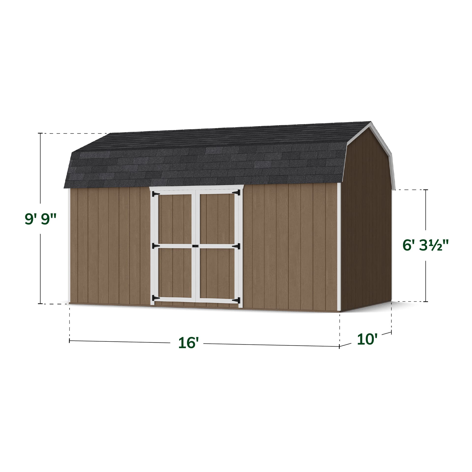 Value Gambrel 6' Barn Shed with Side Entry dimensions