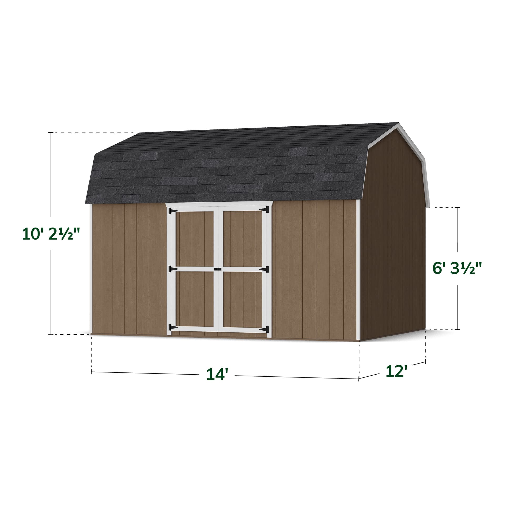Value Gambrel 6' Barn Shed with Side Entry dimensions