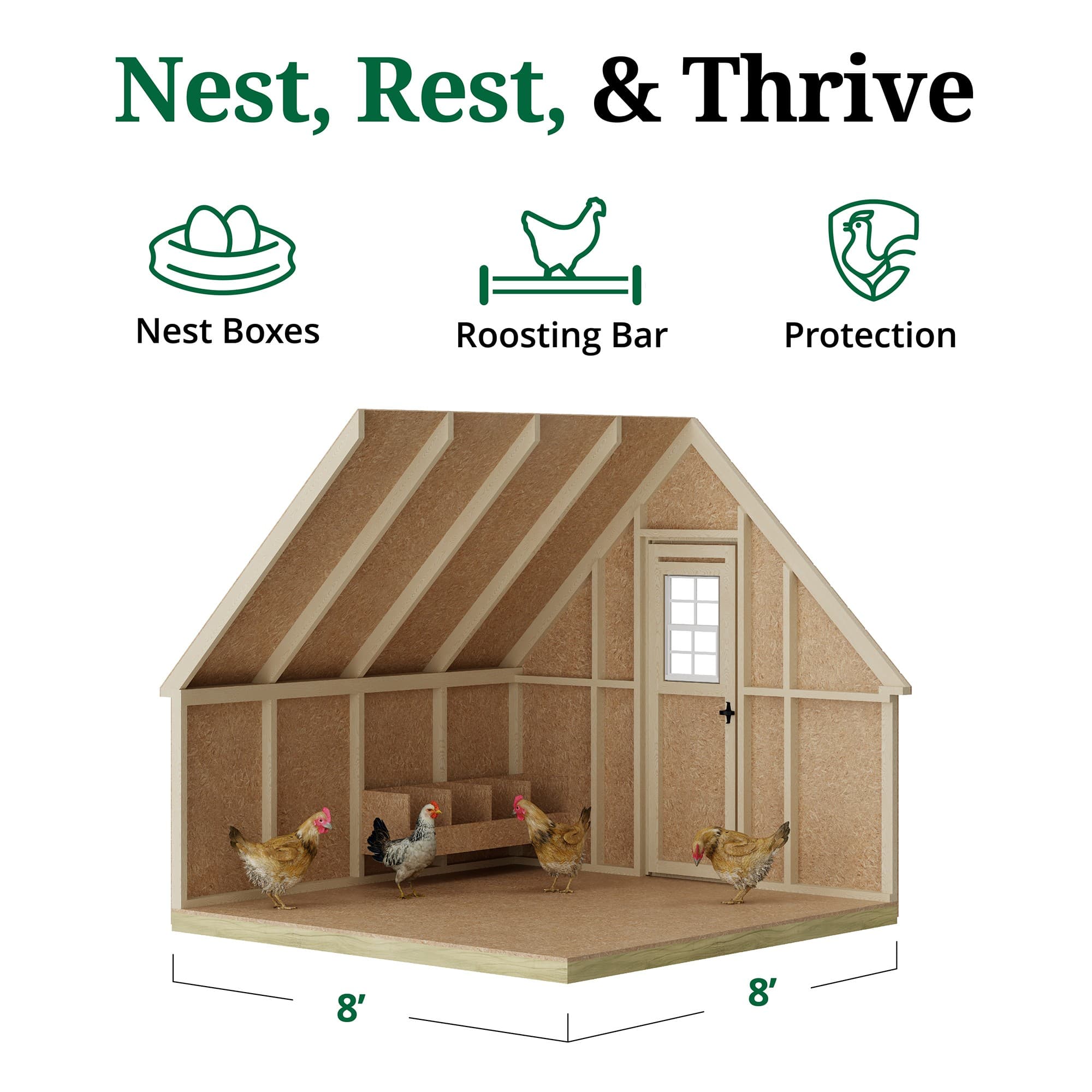 Value A-Frame Coop interior graphic