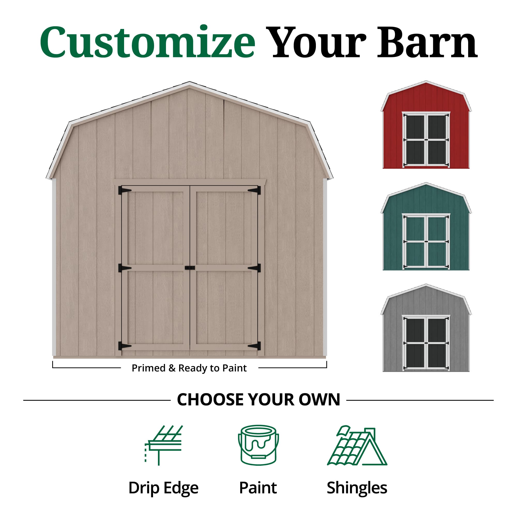 Value Gambrel Barn 6' Sidewalls customize graphic