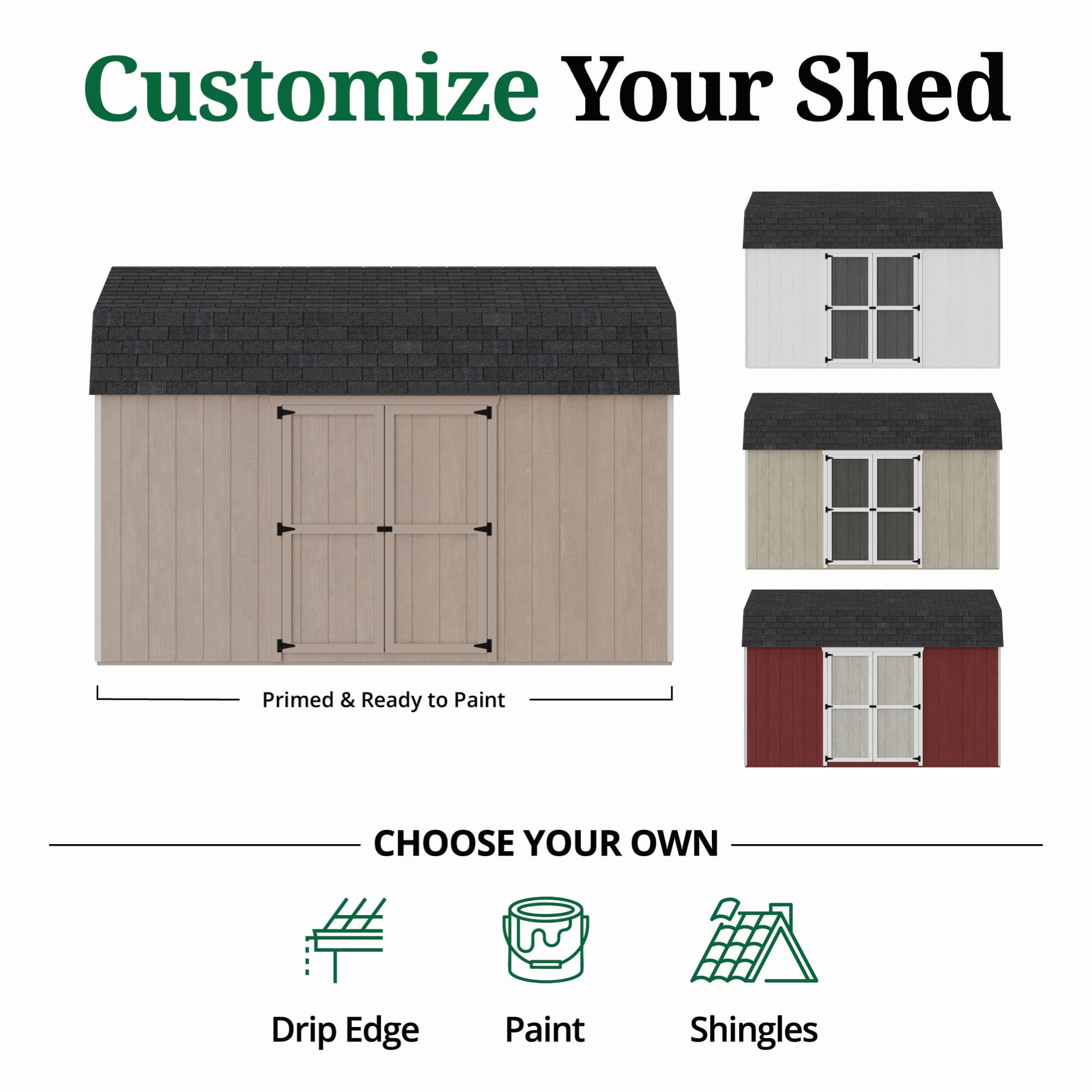 Value Gambrel Barn 6' Sidewalls with Side Entry customize graphic
