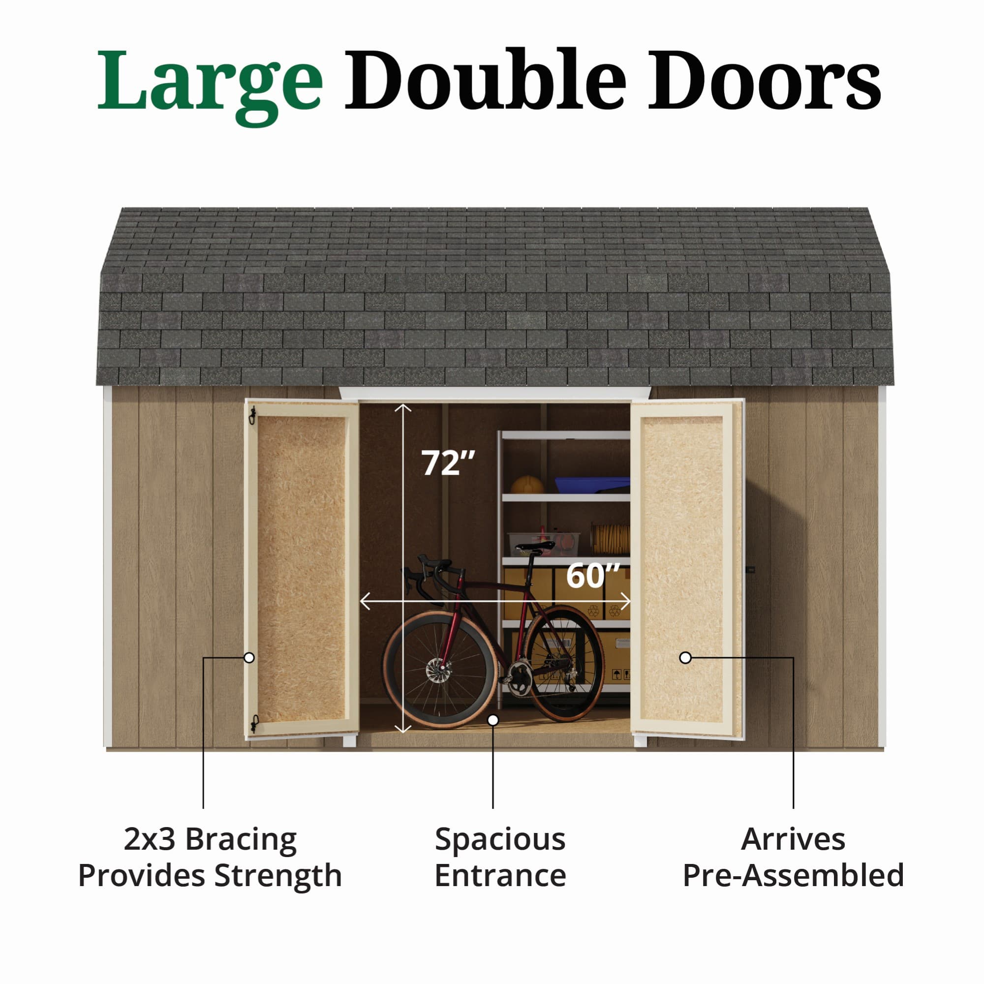 Value Gambrel Barn 6' Sidewalls with Side Entry door graphic