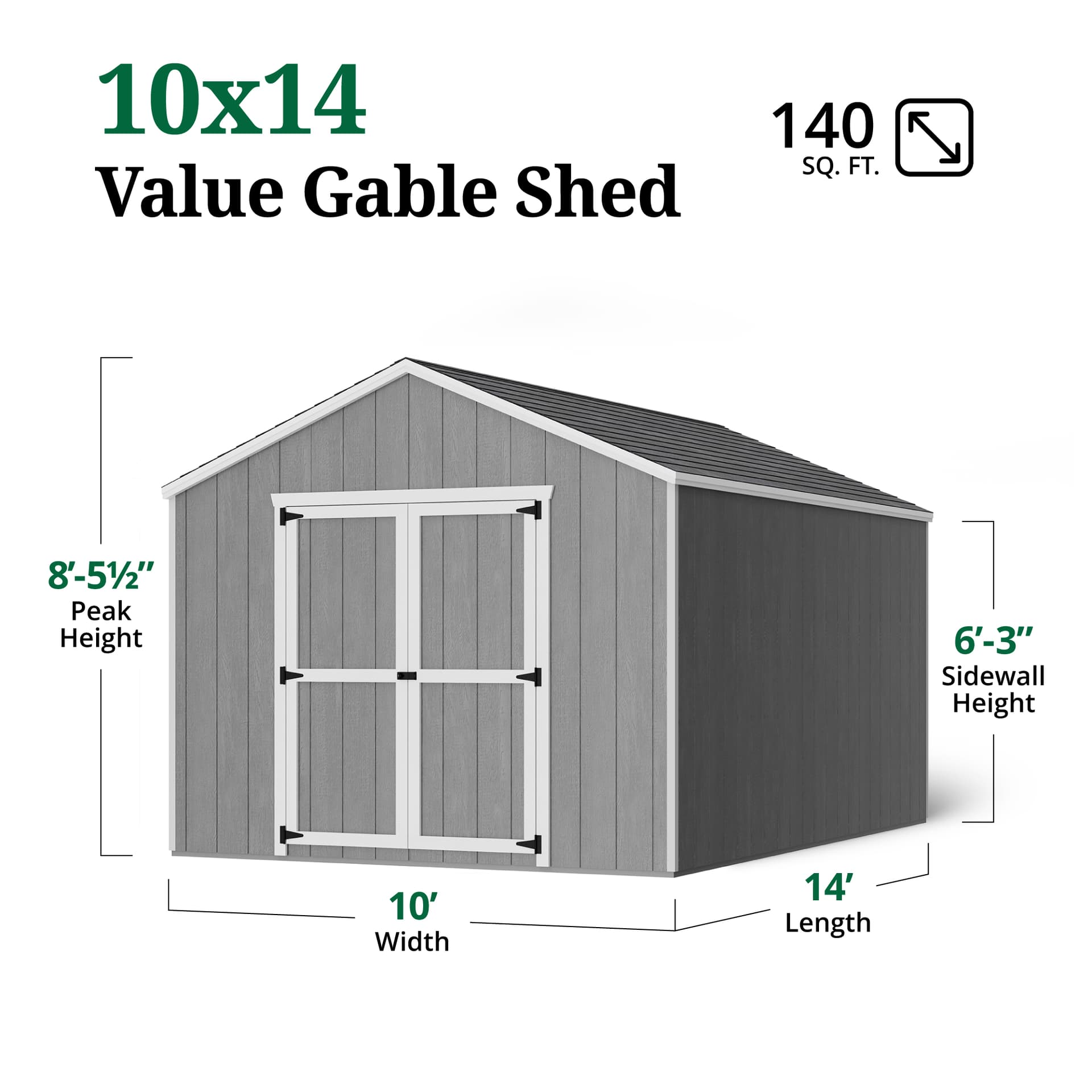 Value Gable Shed dimensions