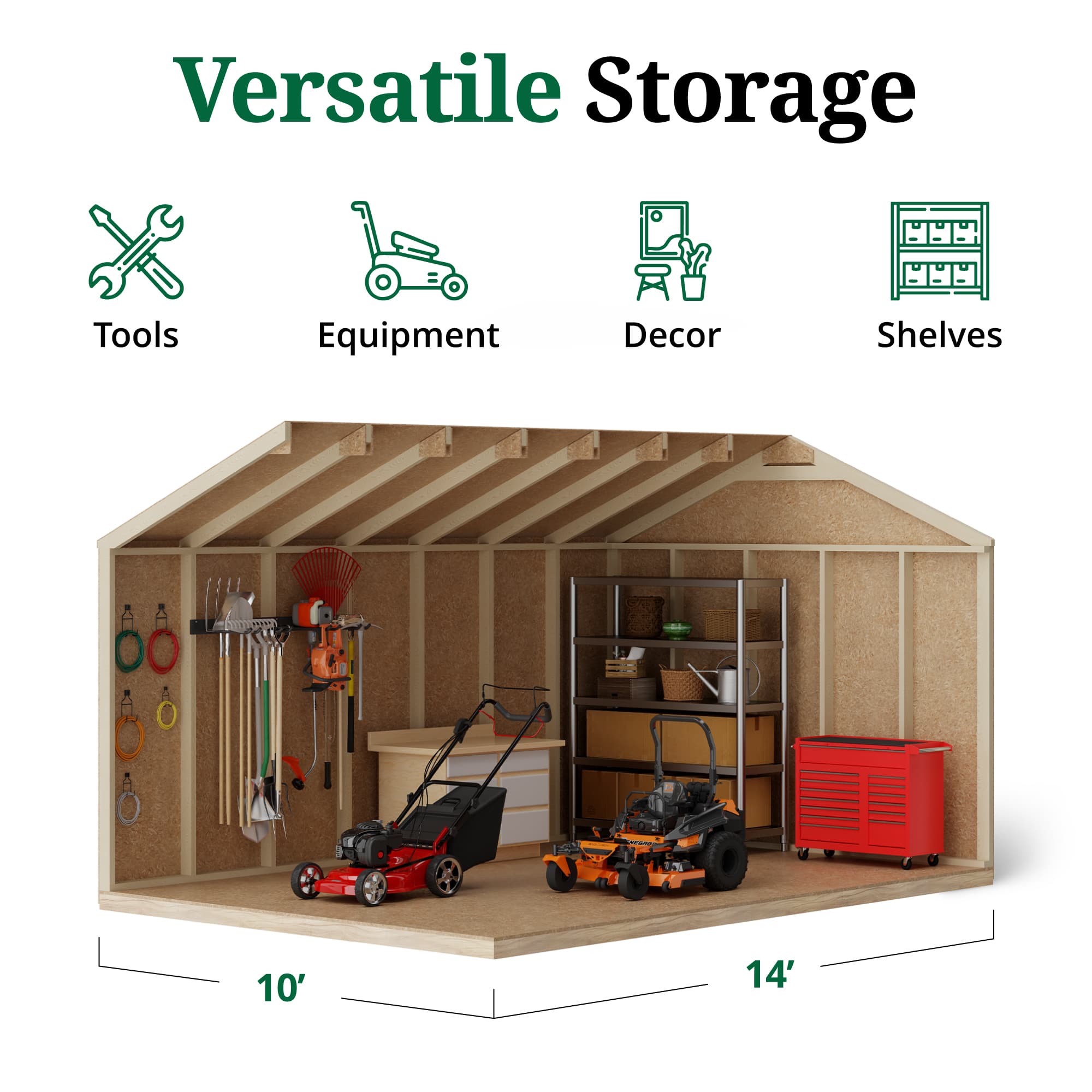 Value Gable Shed interior graphic